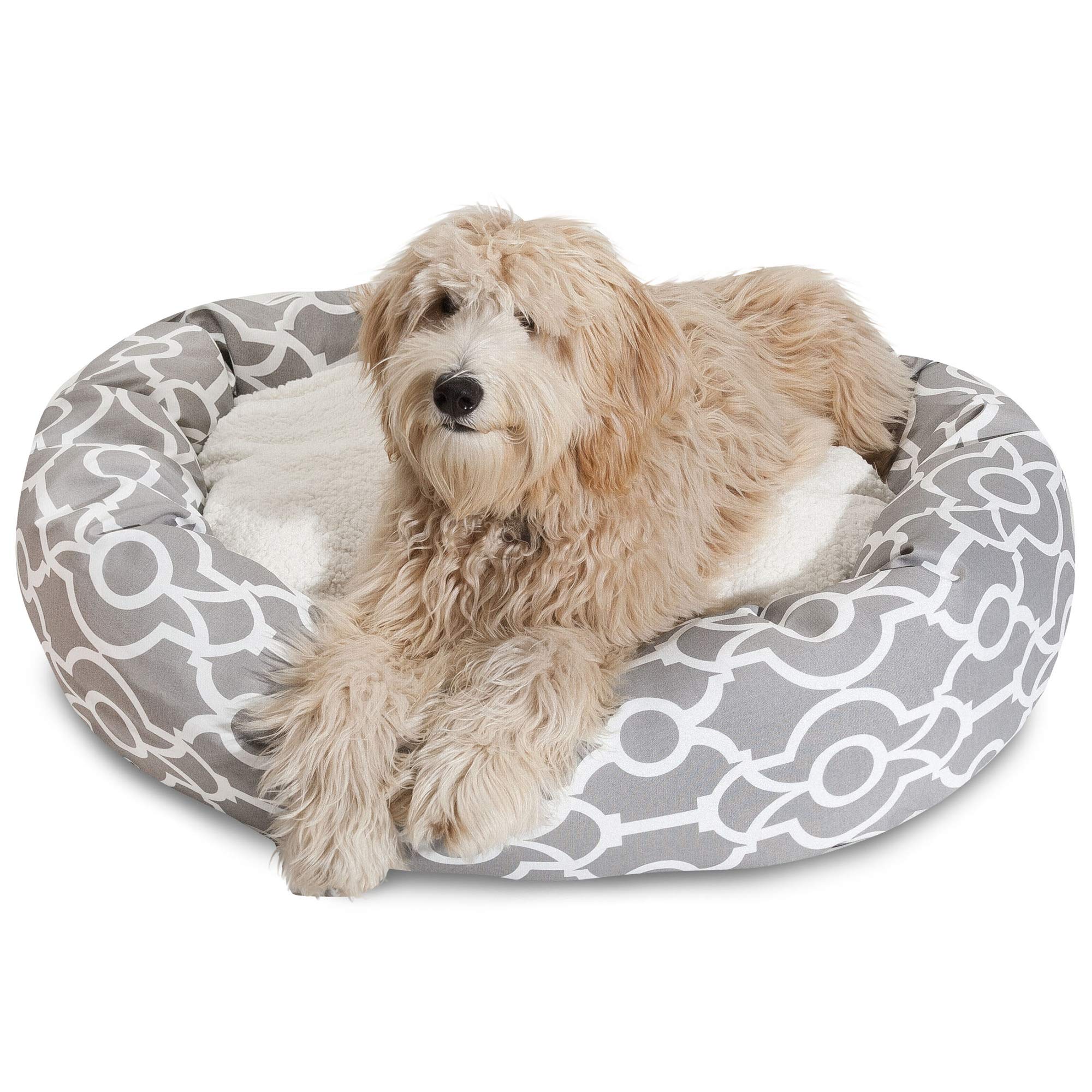 Majestic Pet 52' Athens Gray Sherpa Bagel Bed