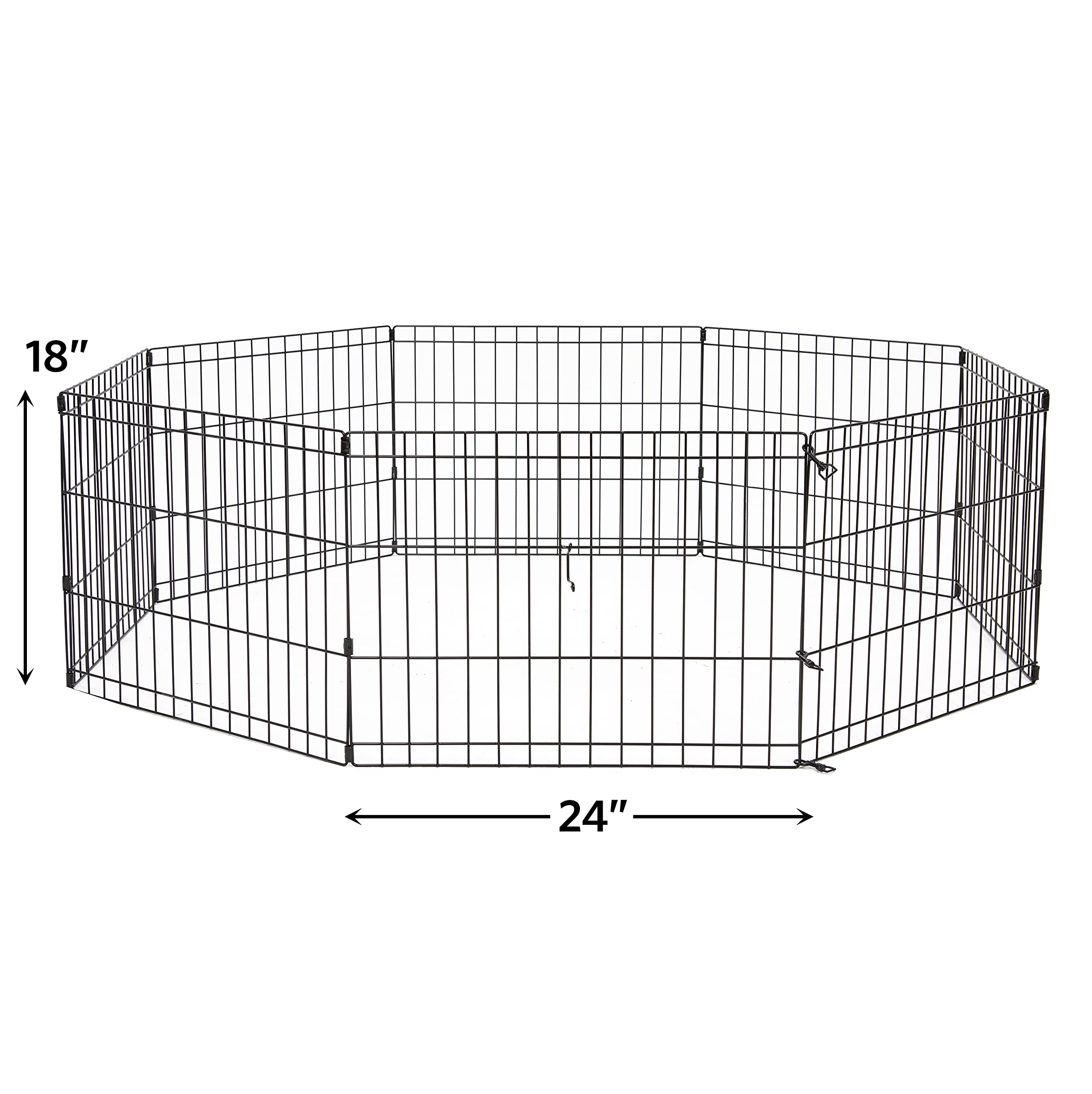 New World Pet Products 18' Foldable Black Metal Dog Exercise Pen No Door