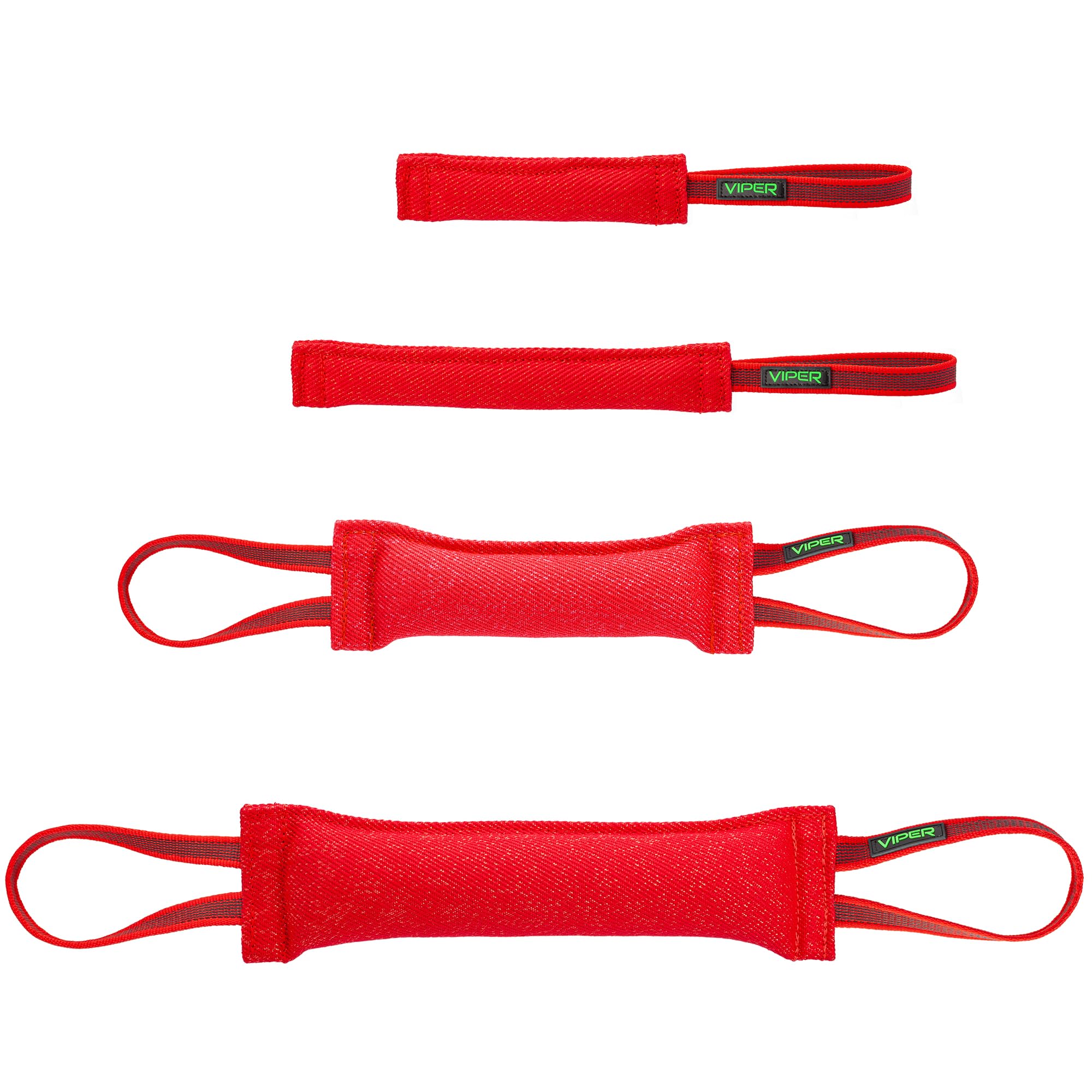 Viper Heavy Duty French Linen Dog Bite Tug Toy - K9 Trainer, Tough And Durable For Dogs Shutzhund Ipo K-9 - Red - 8In L 1.5In W