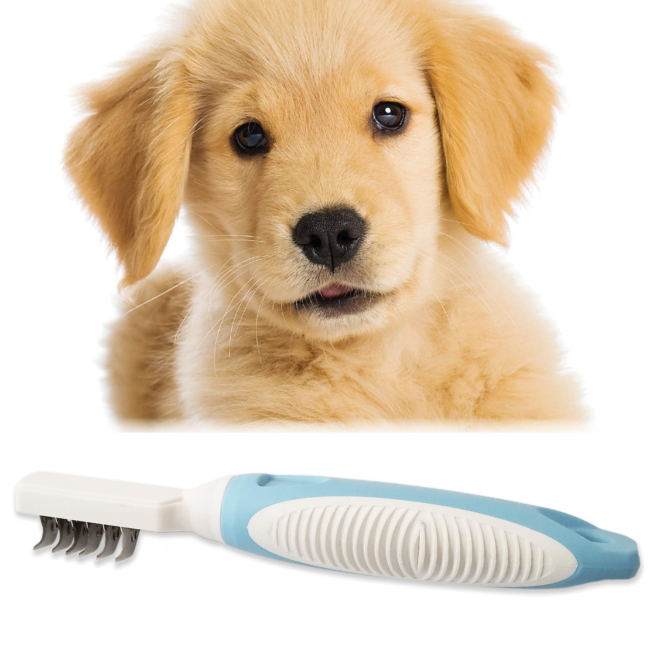 Pets First Professional Pet Mat Remover - Dematting Tool For Grooming Cats & Dogs - Removes Matted Fur, Tangles, Knots, Loose Ha