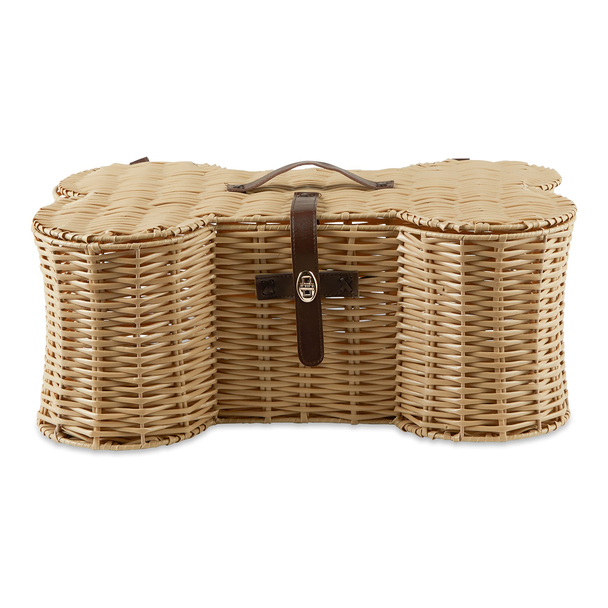 Bone Dry Pet Storage Collection Toy Basket, Medium, 21x13x8, Beige Plastic Wicker