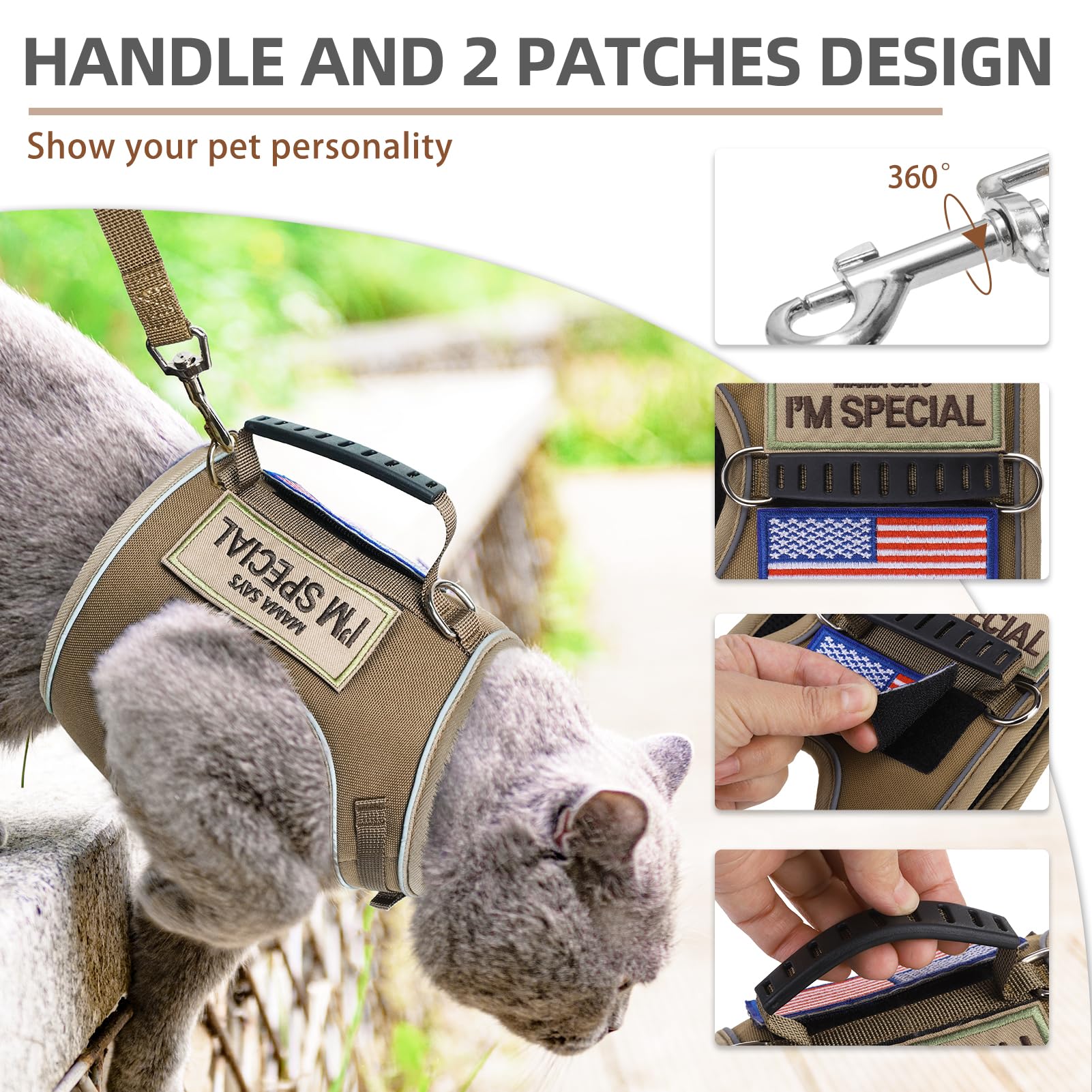 Pupteck Soft Mesh Cat Vest Harness And Leash Set Puppy Padded Pet Harnesses Escape Proof For Cats Small Dogs Rabbits Bunny, Tact