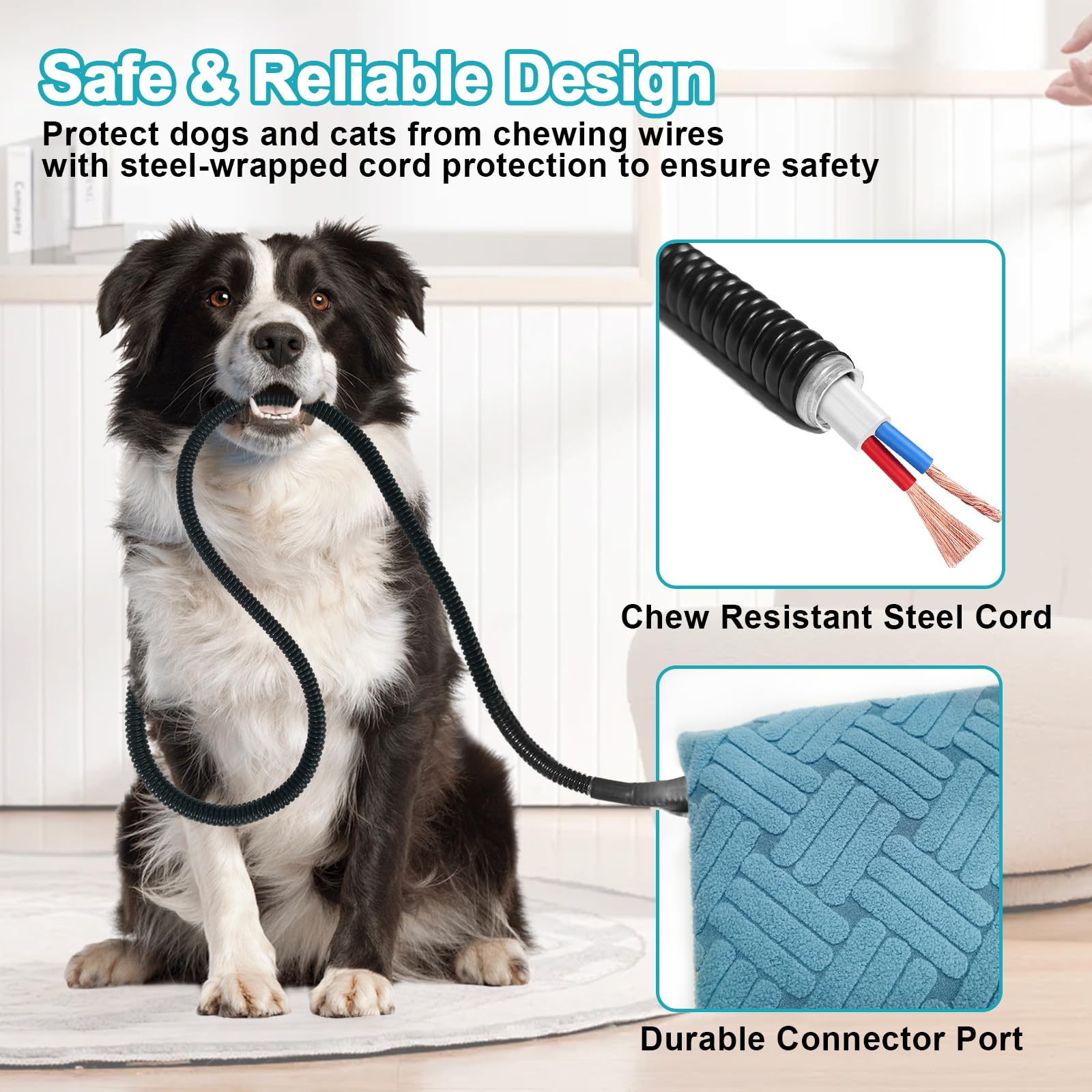 Rc Sll Dog Heating Pad 47X30 In, Pet Heating Pad For Dog Cat, Smart Thermostat Switch, Whelping Box Mats, Heated Dog Bed Mats Wi