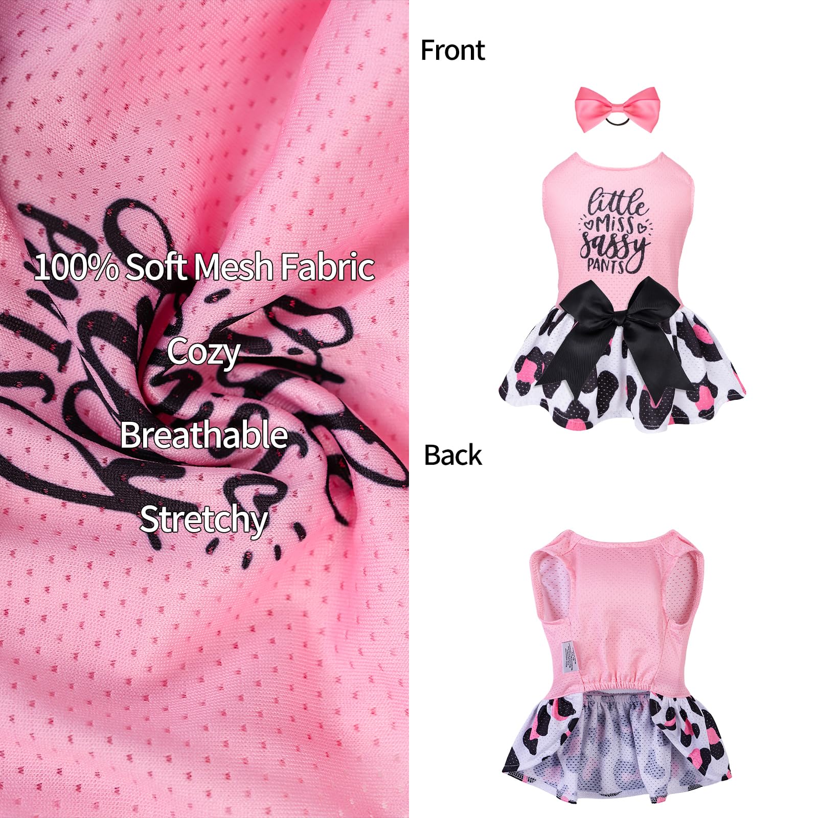 Cutebone Dog Mesh Dress Puppy Sundress Pet Outfit Summer Fashion For Small Dogs Girl Cat Clothes Bf30M-D
