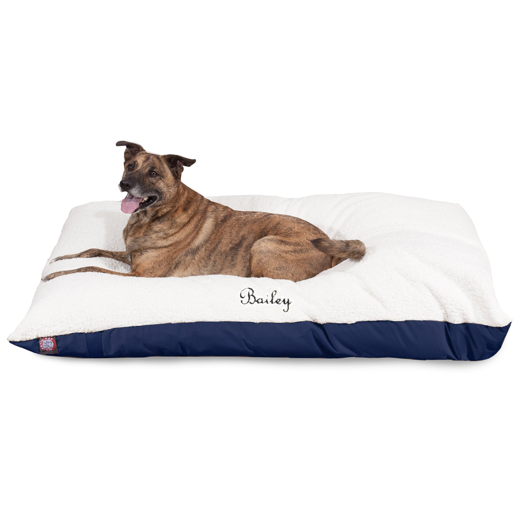 Personalized Pet Pillow Dog Bed Custom Embroidered  Removable Pet Bed Cover  Small to Medium Blue