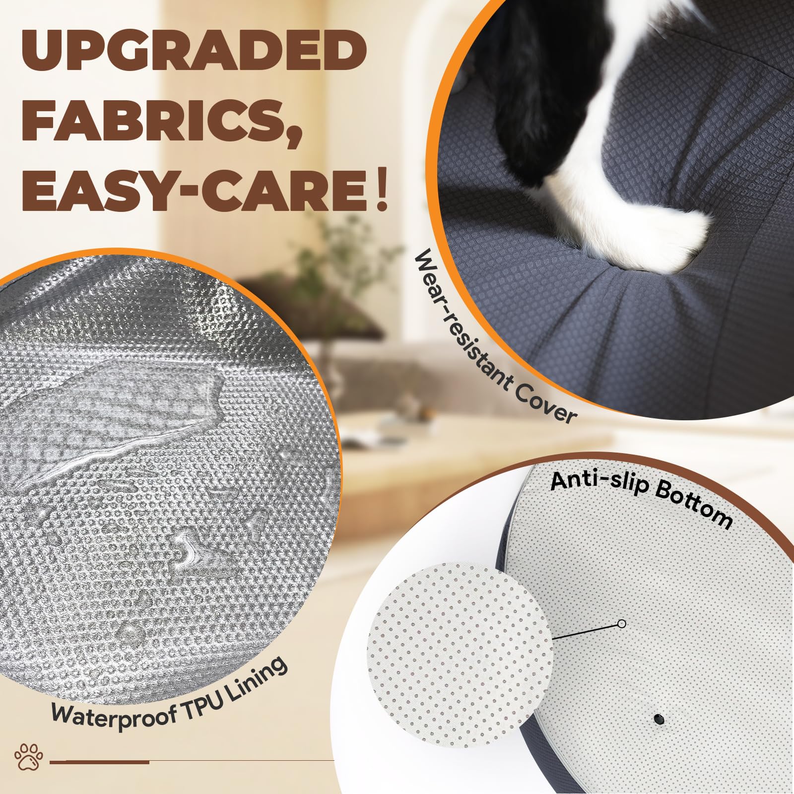ESCRODOI Orthopedic Dog Beds for Large/Medium Dogs, 9 Thick Pure Memory Foam Dog Bed with Removable Washable Cover, Waterproof