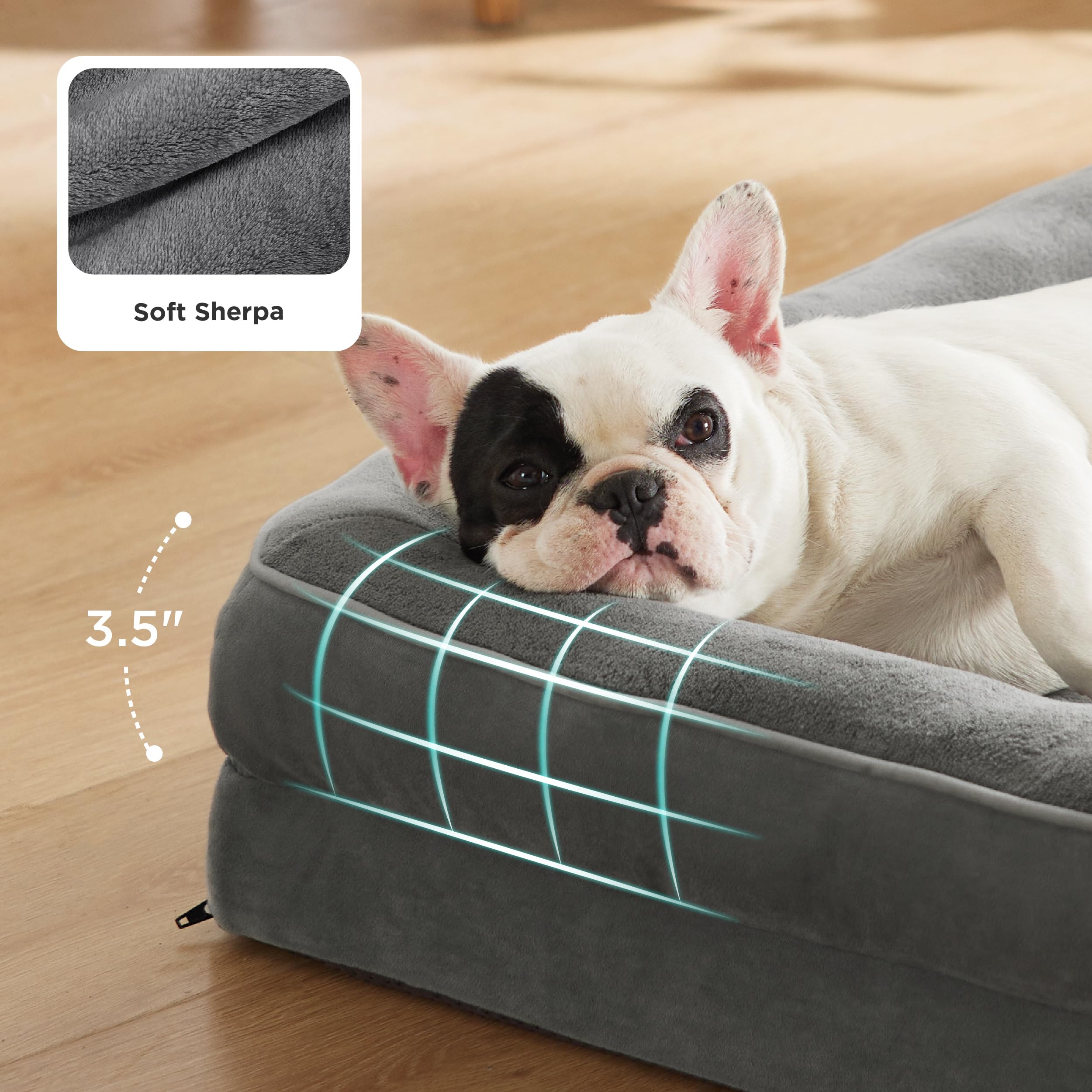 Bedsure Orthopedic Dog Bed For Large Dogs - Big Washable Dog Sofa Beds Large, Supportive Foam Pet Couch Bed With Removable Washable Cover, Waterproof Lining And Nonskid Bottom, Grey