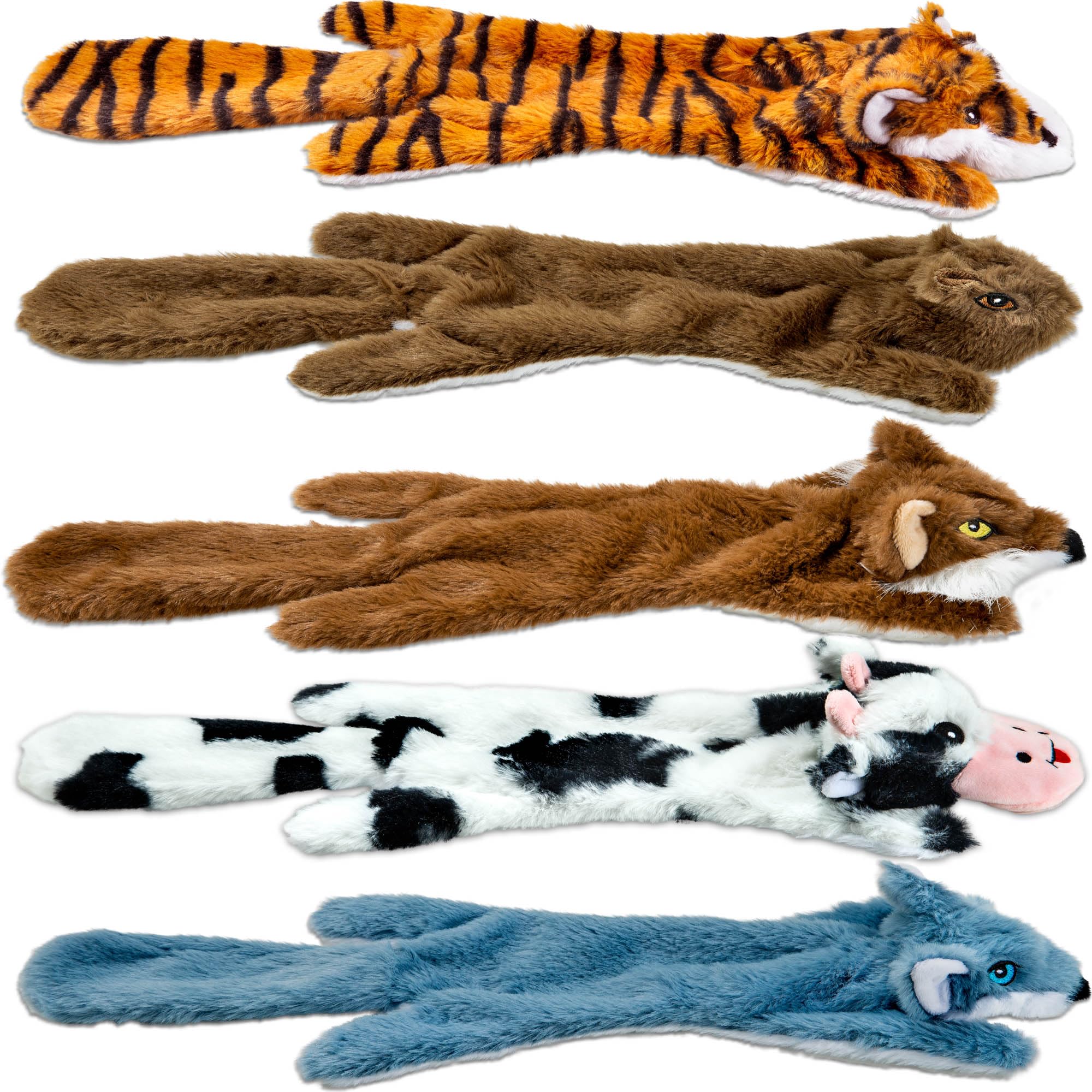 Chesk No Stuffing Dog Toys For Aggressive Chewers - 5-Pack Ultra Soft And Durable Squeaky Dog Toys Crinkle Dog Toy For All Breed