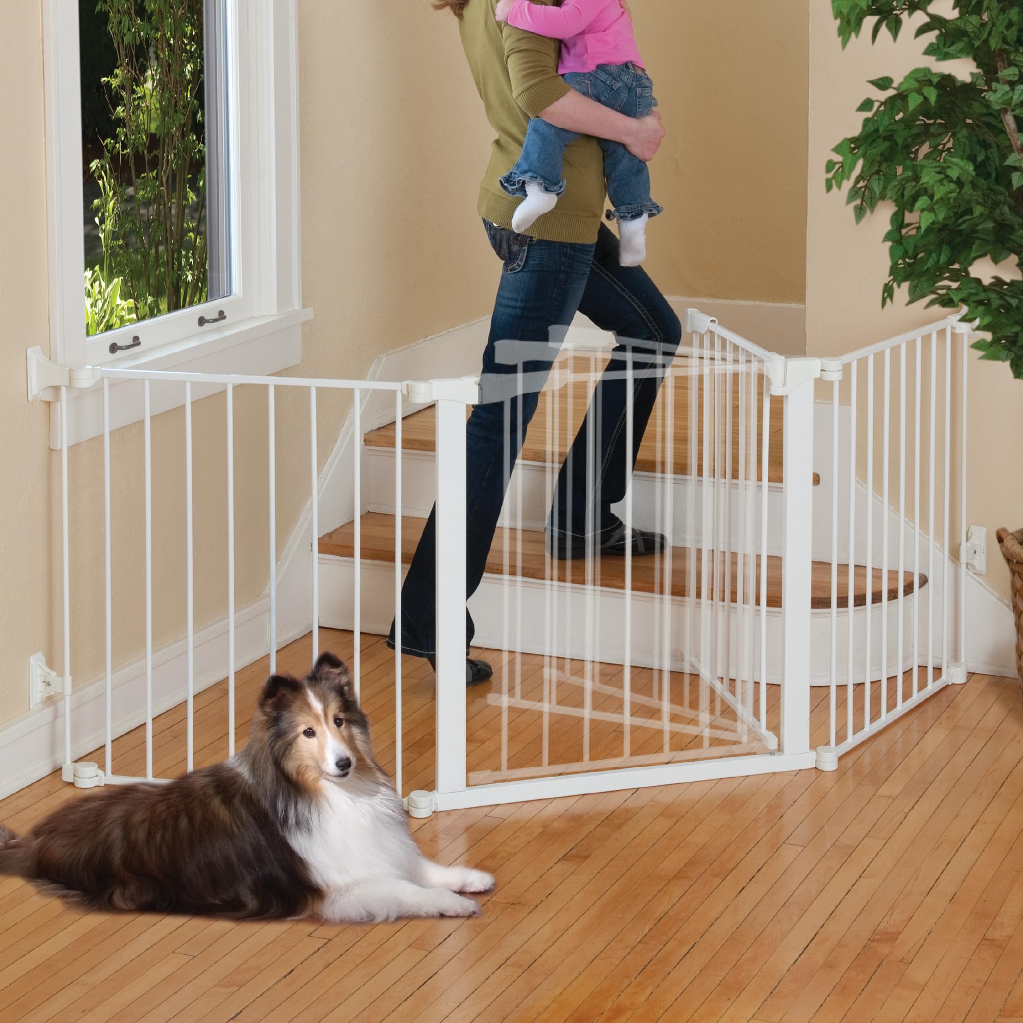 KidCo Custom Fit Auto Closing Baby Gate - 30" Door Section, Metal, White, Model G3000