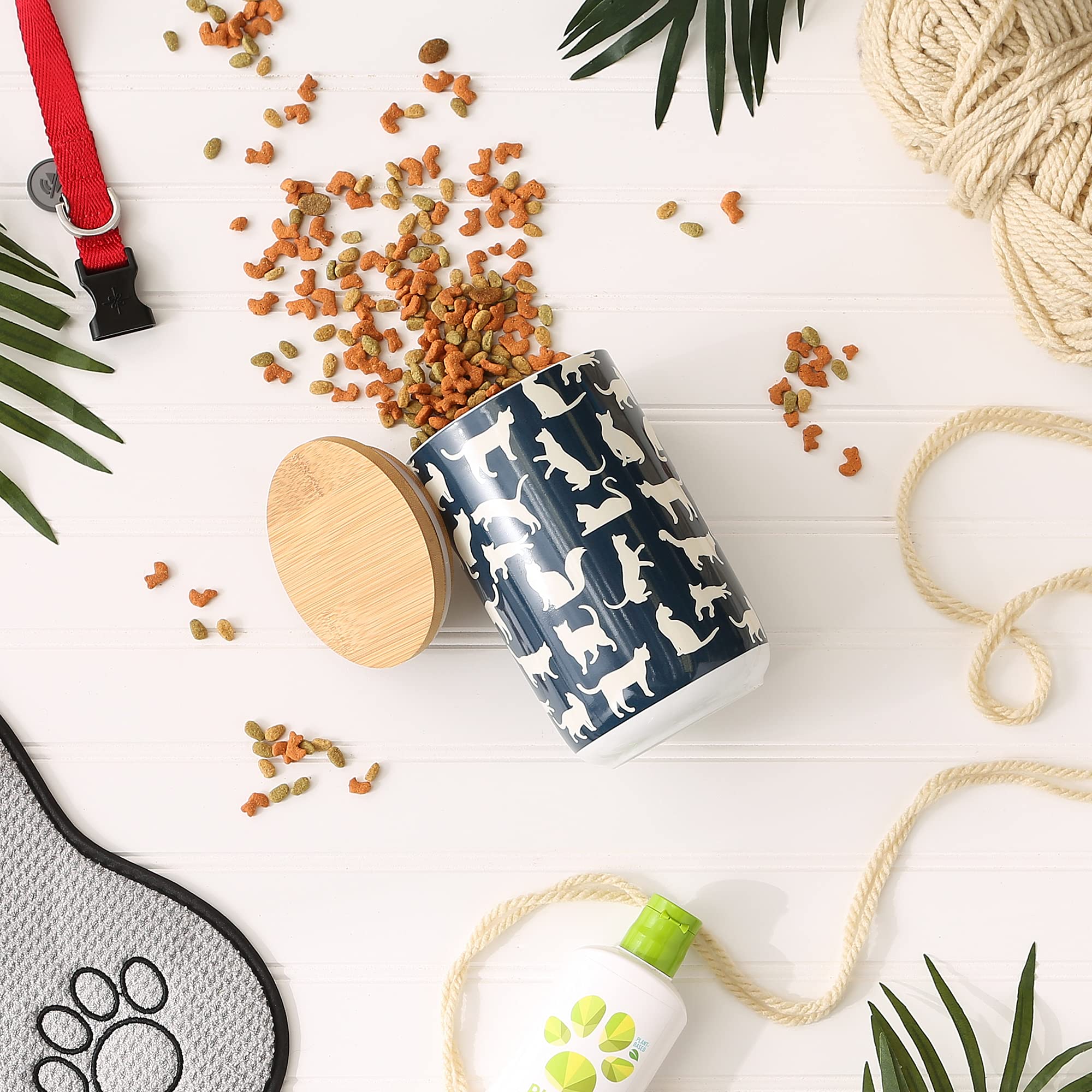 DII Cats Meow Navy  Ceramic Treat Canister