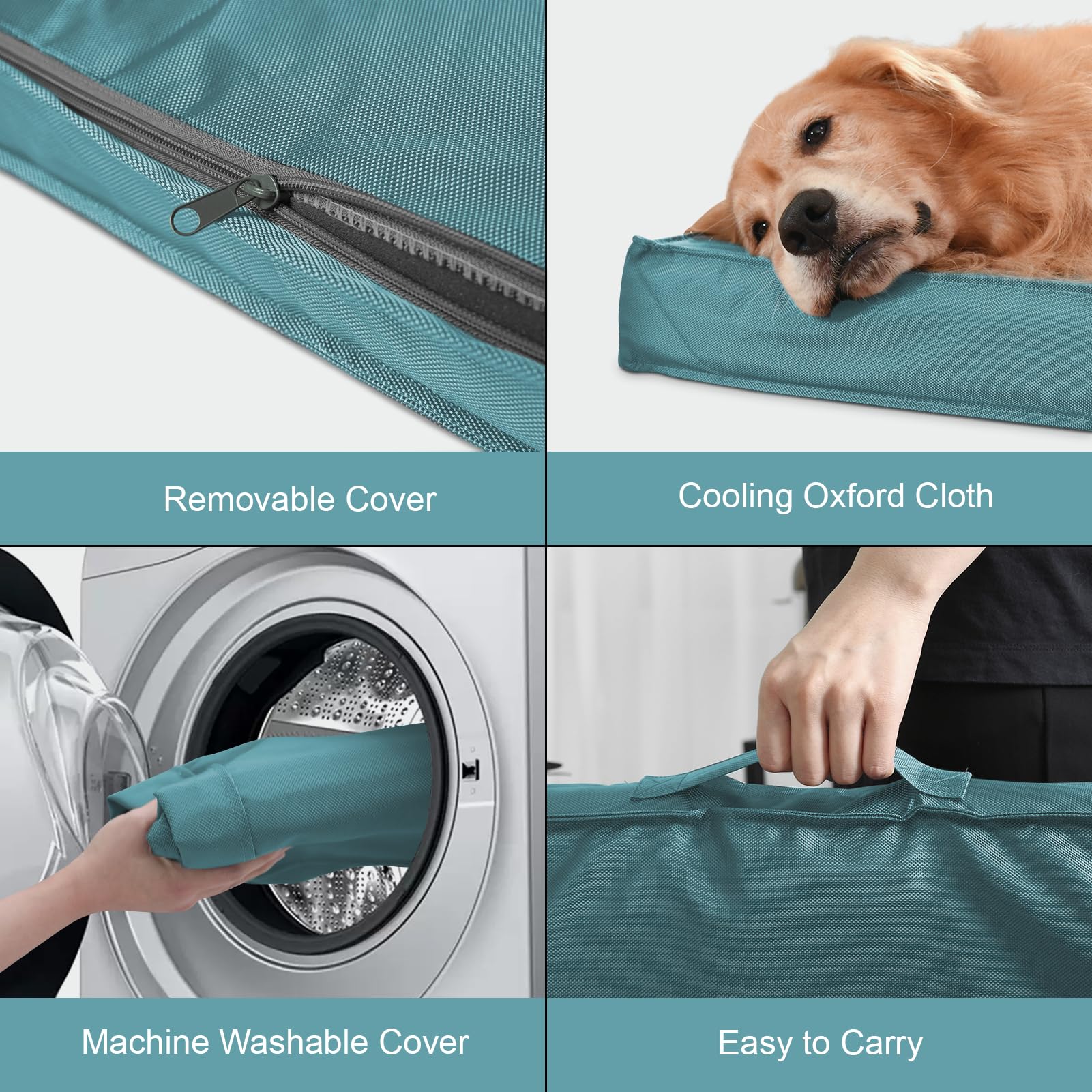 Tail Stories Outdoor Dog Bed For Medium Dogs, Waterproof Dog Crate Bed For Puppy Beds, Orthopedic Egg Crate Foam Pet Bed With Wa