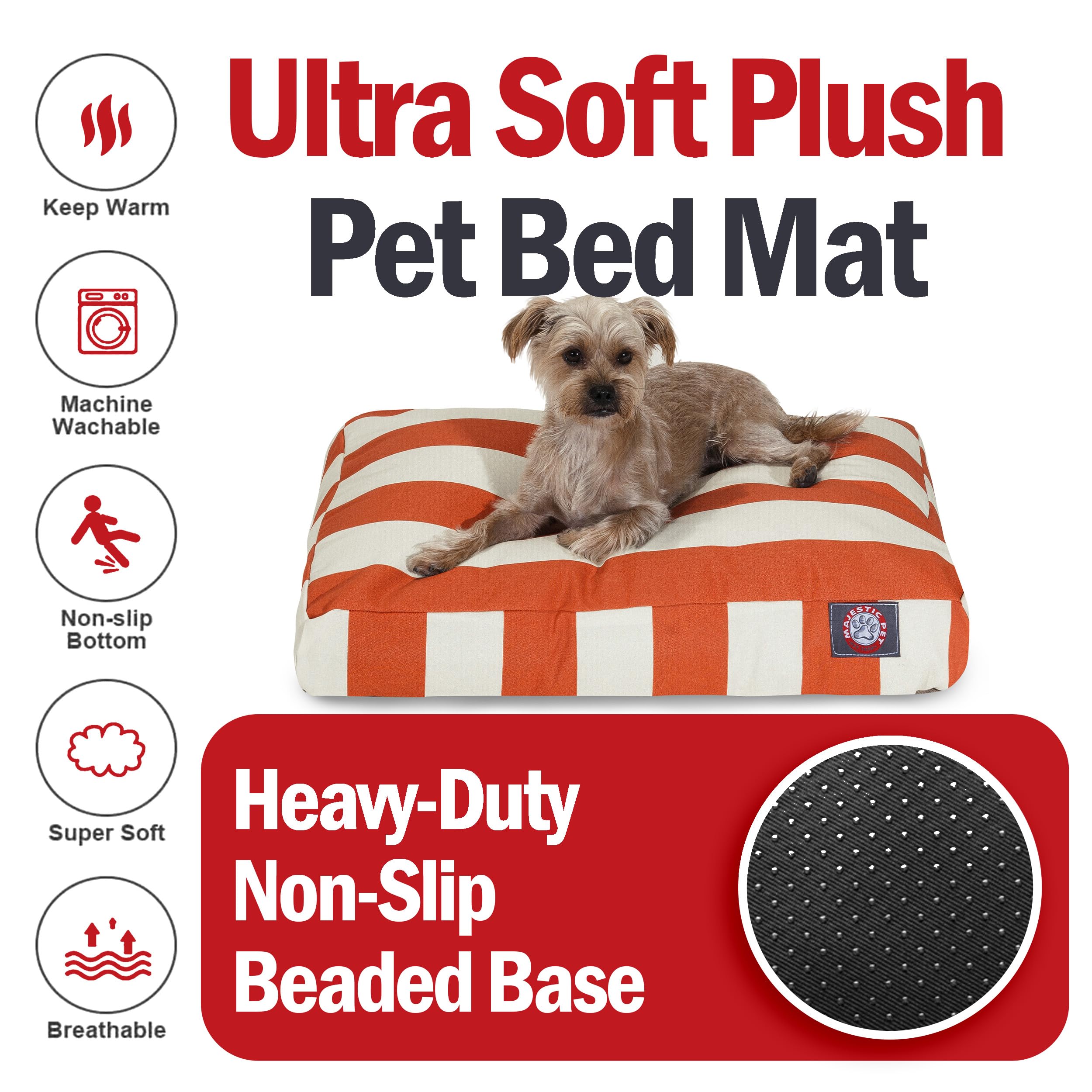 Majestic Pet Rectangle Small Dog Bed Washable - Non Slip Comfy Pet Bed - Dog Crate Bed with Removable Washable Cover - Dog Kenne