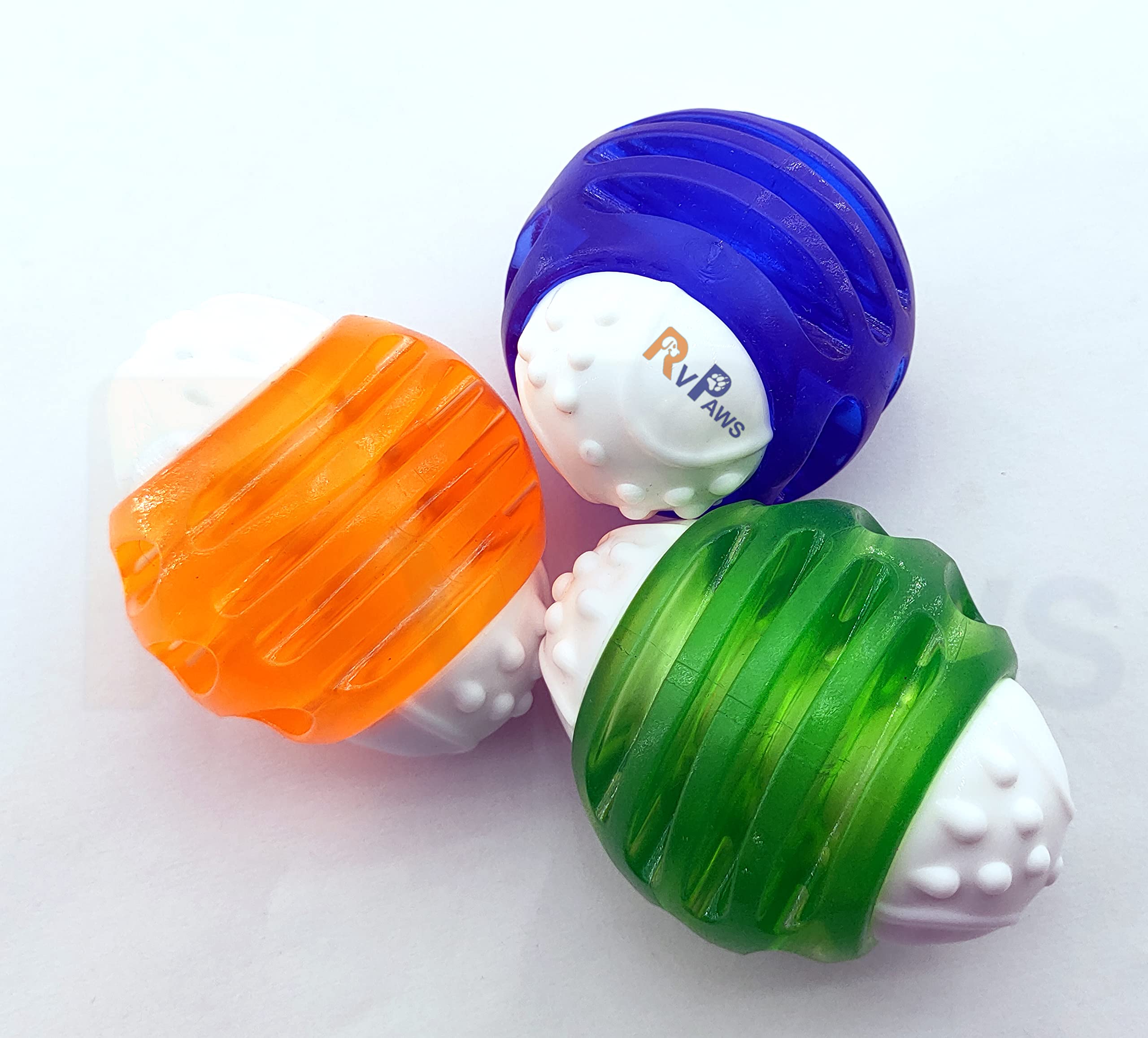 Rvpaws Bouncing Rubber Dog Balls Bite Resistant And Indestructible Dog Training Ball,Pet Solid Rubber Bouncy Ball (Color May Var