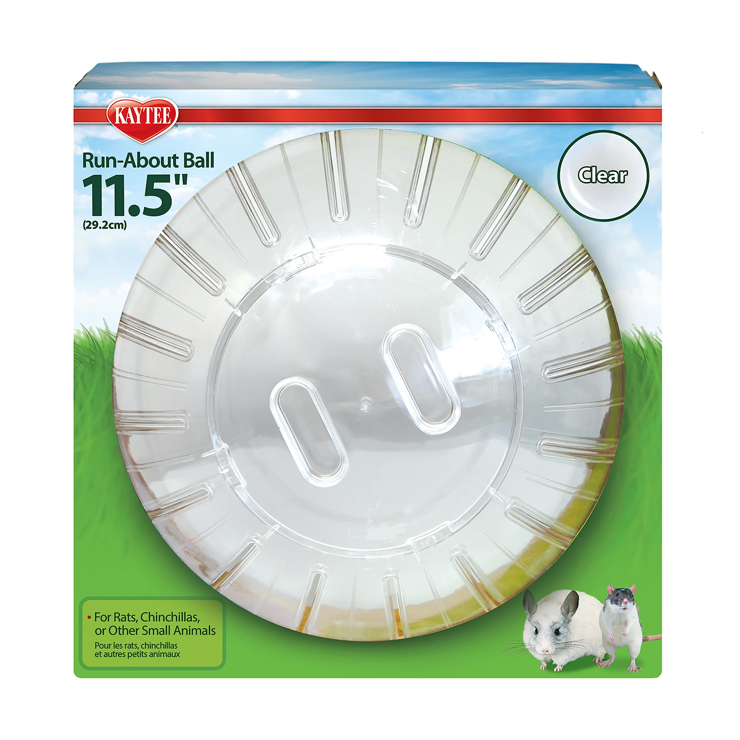 Kaytee 11.5 Clear Run-About Exercise Ball For Pet Rats & Chinchillas