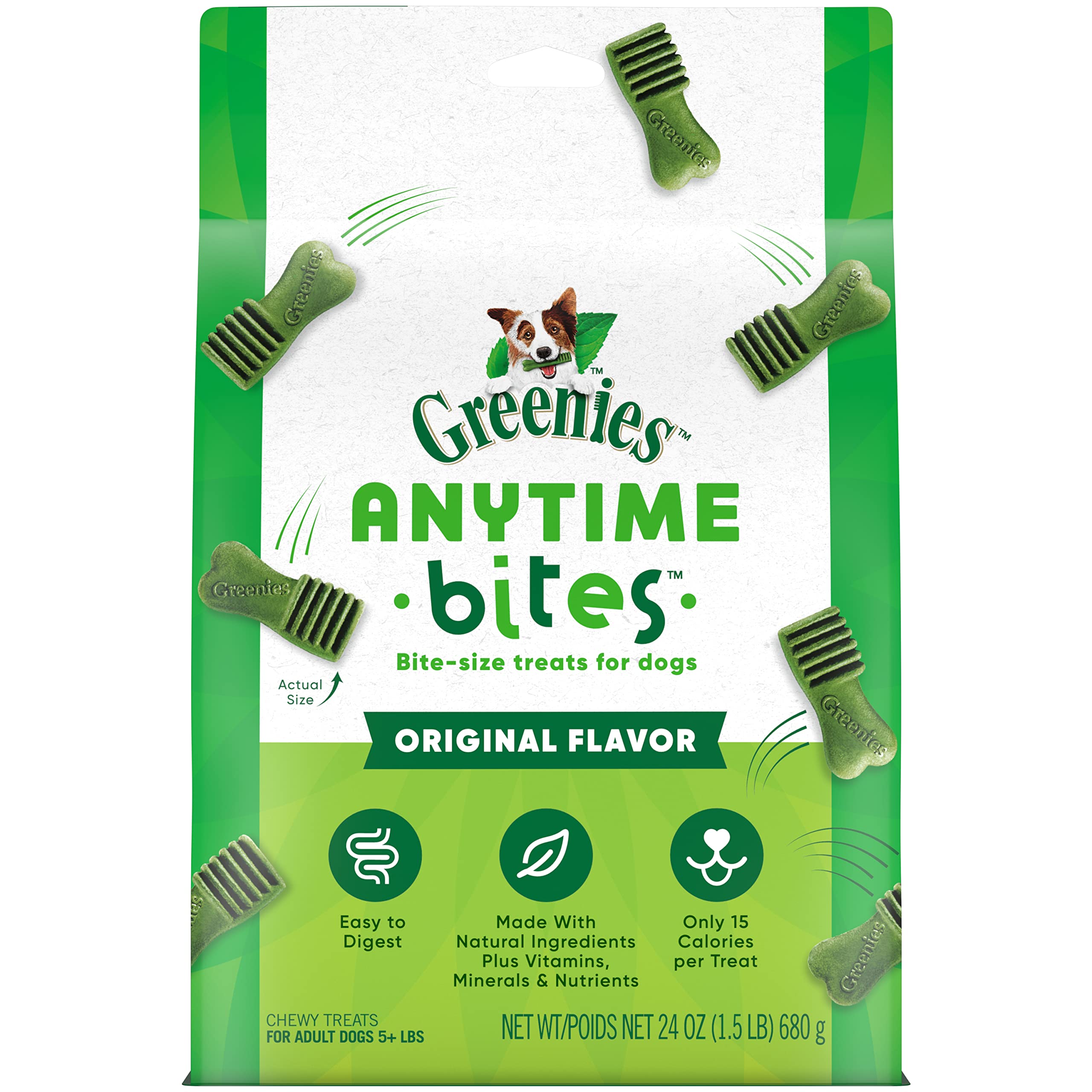 Greenies Anytime Bites Dog Treats, Original Flavor, 24 oz. bag
