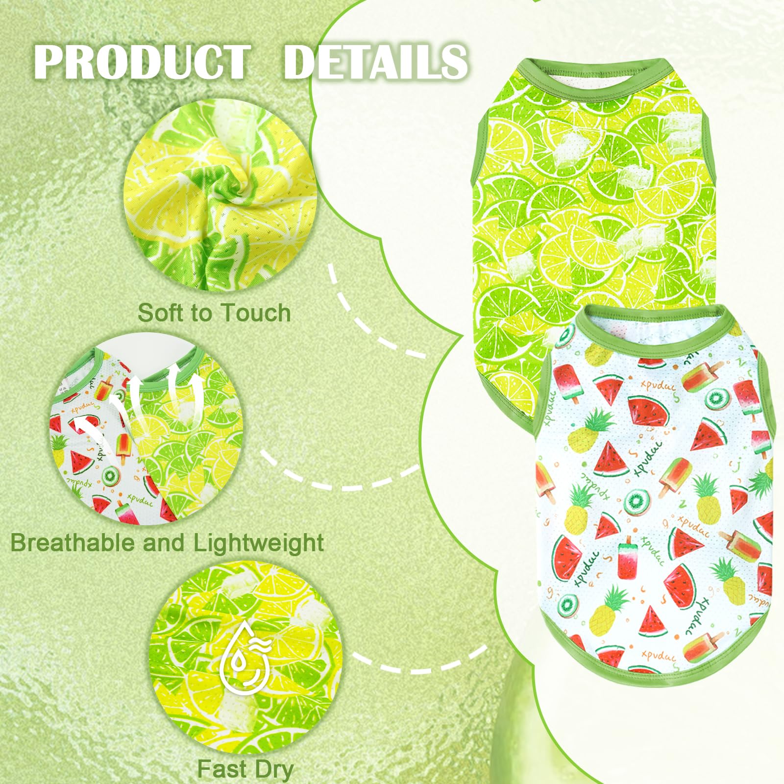 Xpudac 4 Pack Dog Shirts Cooling Quick Dry Summer Dog Clothes For Small Dogs Boy Girl Lightweight Breathable Dog Cooling Vest -M