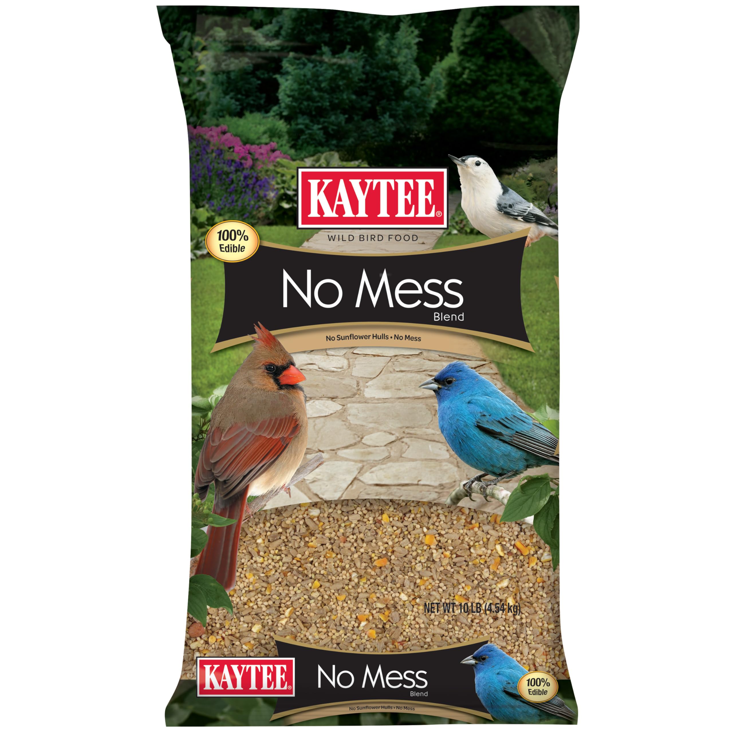 Kaytee Wild Bird (No Mess or Waste Free) Food Seed Blend For Blue Jays, Woodpeckers, Juncos, Cardinals, Grosbeaks, Sparrows, and