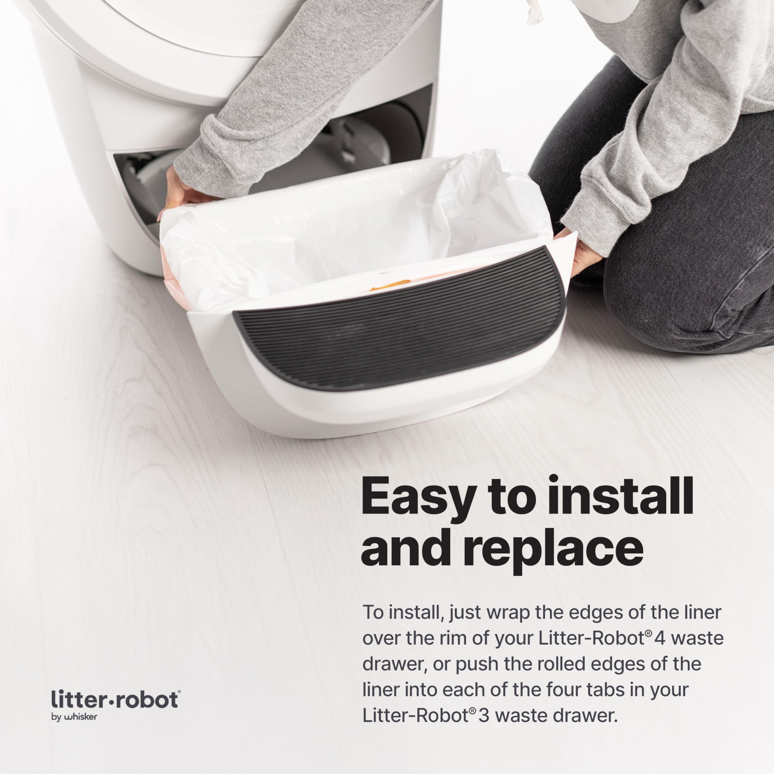 Litter-Robot Waste Drawer Liners by Whisker, 25 Pack - Litter Box Liners, Custom Fit for Litter-Robot, 9-11 Gallons of Capacity,
