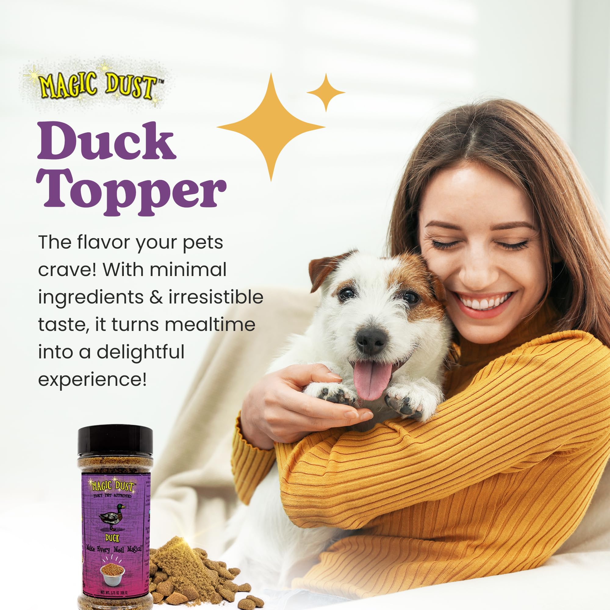 Wild Meadow Farms - Magic Dust Duck Jerky Topper, Single Protein Pet Food Topper for Dogs & Cats, Enhance Flavor & Elevate Mealt