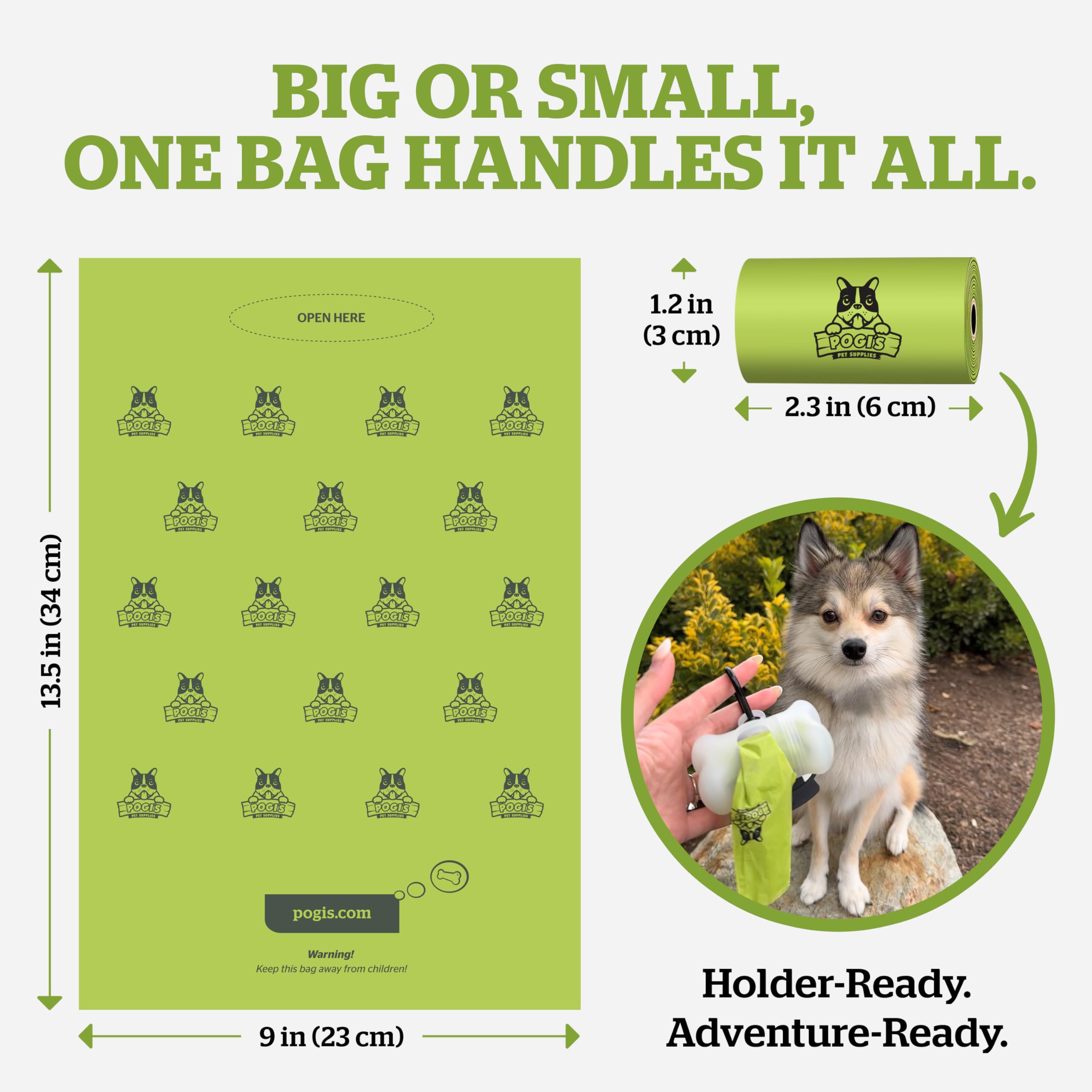 Pogis Dog Poop Bags - Leak-Proof & Extra Thick Pet Waste Bags (Fresh Scent, 10 Rolls, 150-Count)