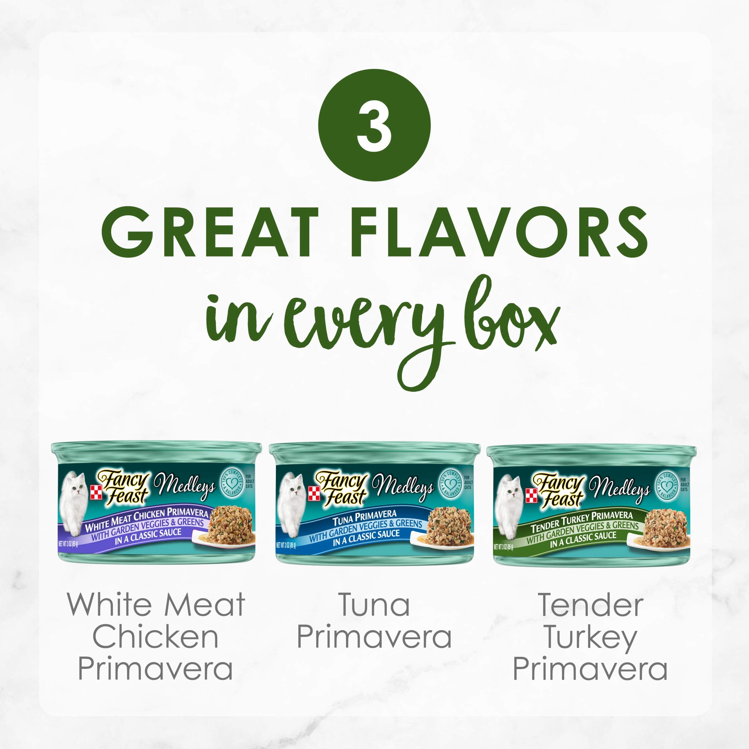 Purina Fancy Feast Wet Cat Food Variety Pack, Medleys Primavera Collection - (24) 3 oz. Cans