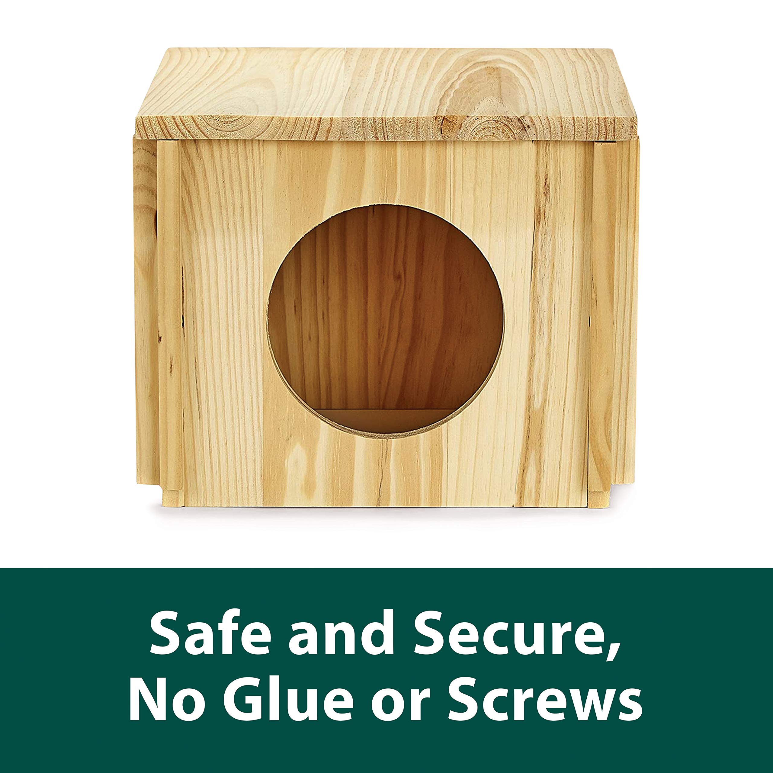Kaytee Chinchilla Hut - Wooden Ceramic Hideout, 8"x6.25"x6.25", Model 100079175