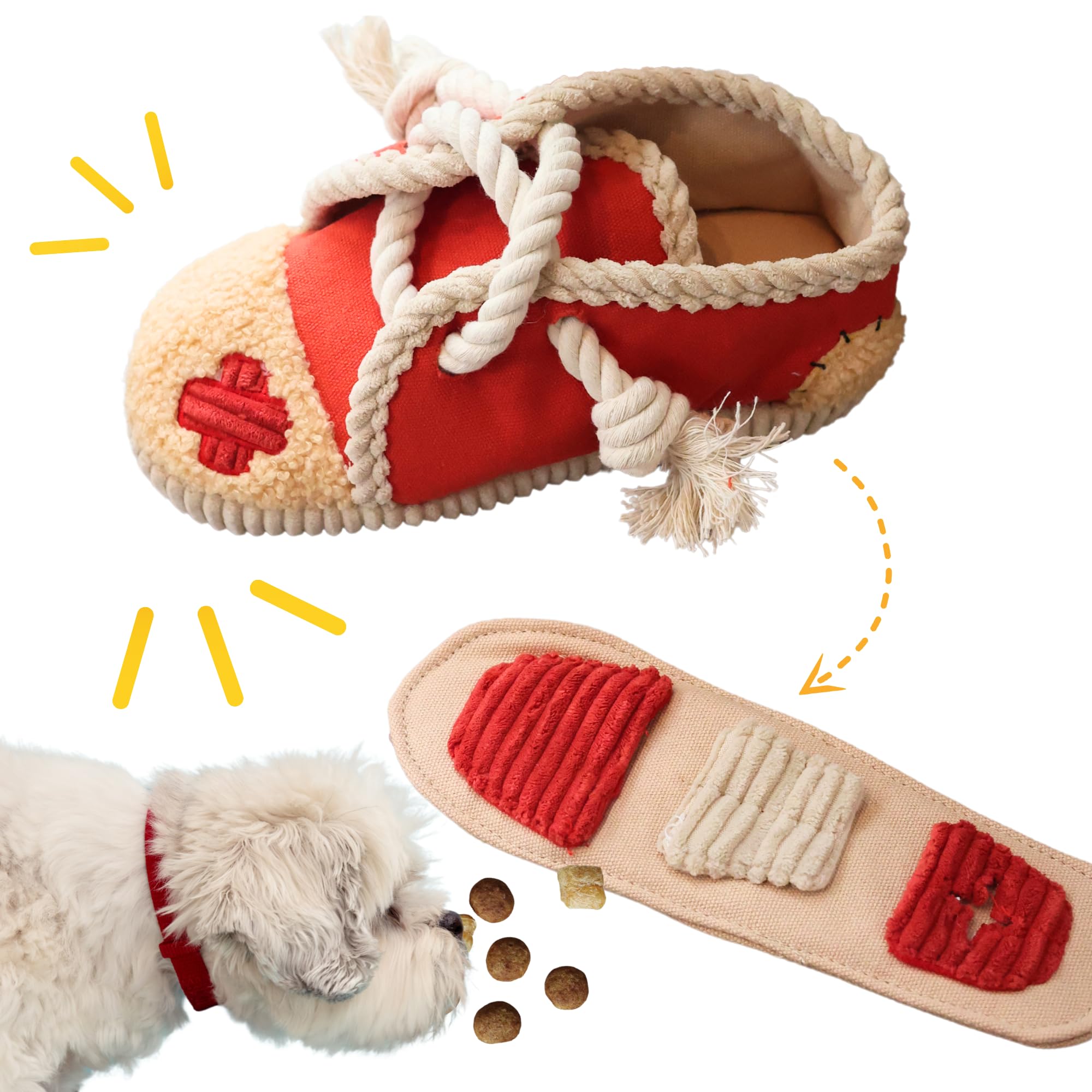 Shoe Squeaky Dog Toys, Durable Chew Rope Tug Toys For Large Medium Small Dogs, Interactive Snuffle Puppy Toy For Teeth Cleaning,