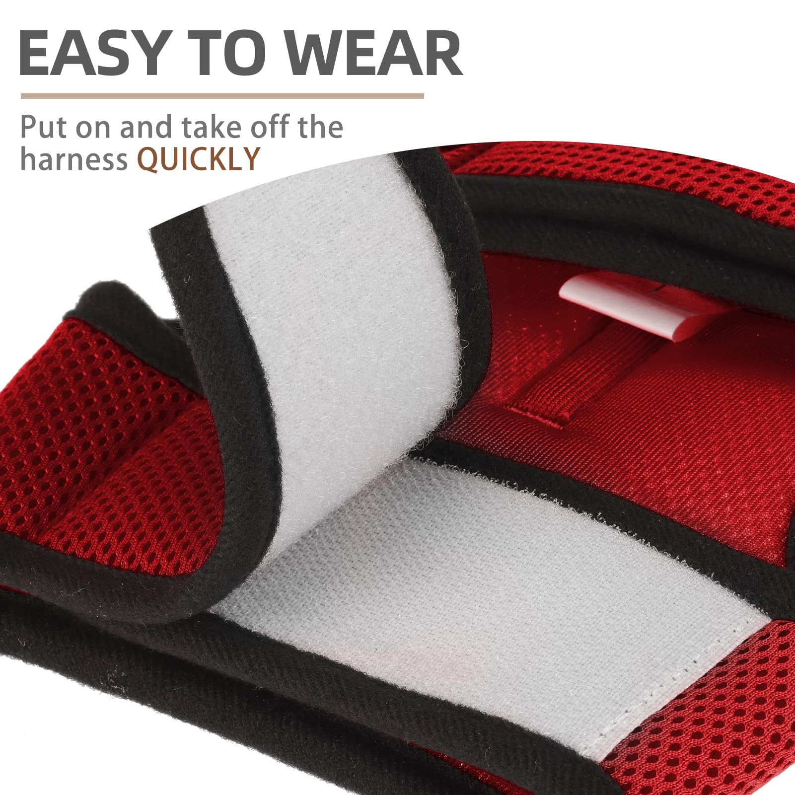 Pupteck Soft Mesh Cat Vest Harness And Leash Set Puppy Padded Pet Harnesses Escape Proof For Cats Small Dogs, Red Small