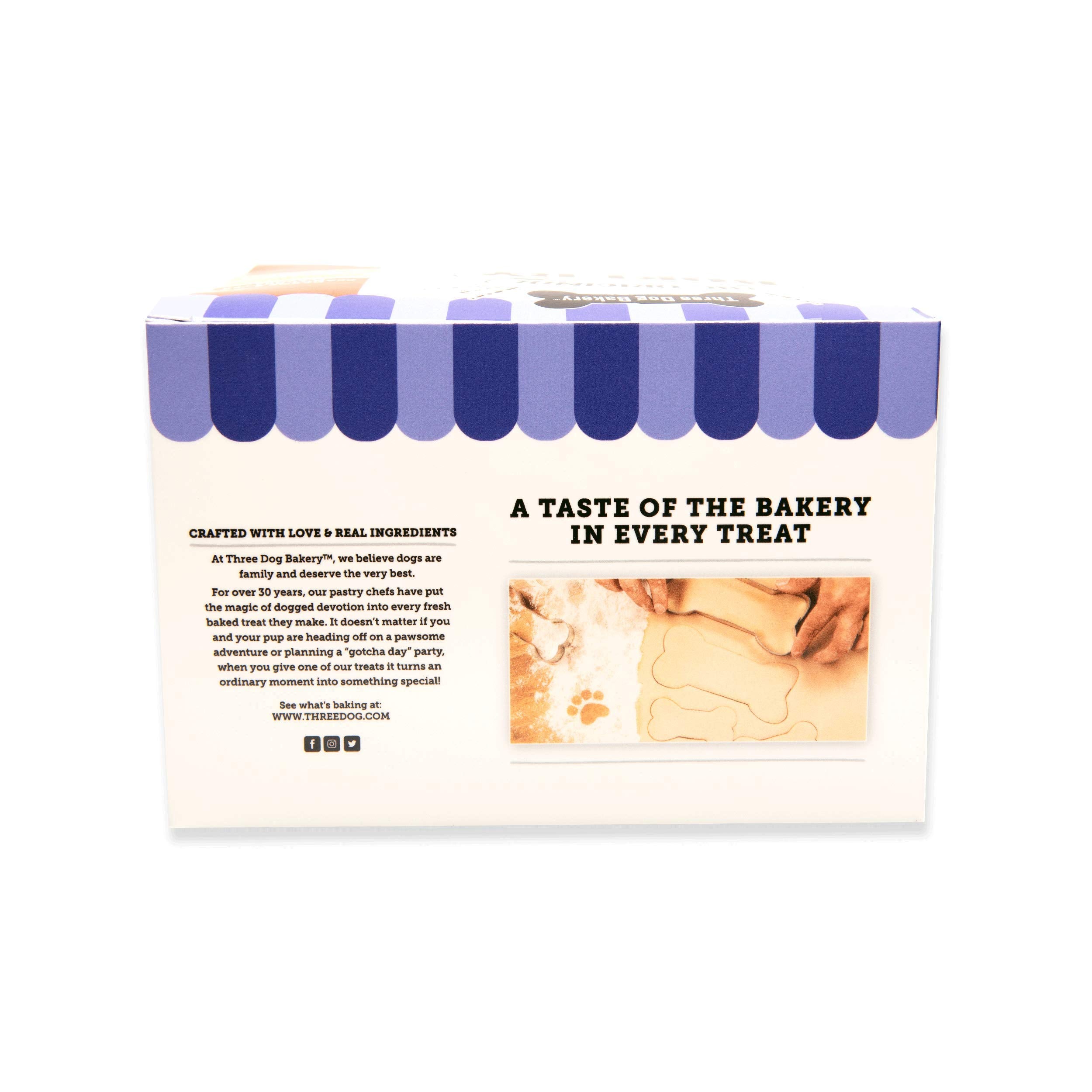 Three Dog Bakery Lickn Crunch Sandwich Cookies Premium Dog Treats with No Artificial Flavors, Carob/Peanut Butter, Golden/Vanil