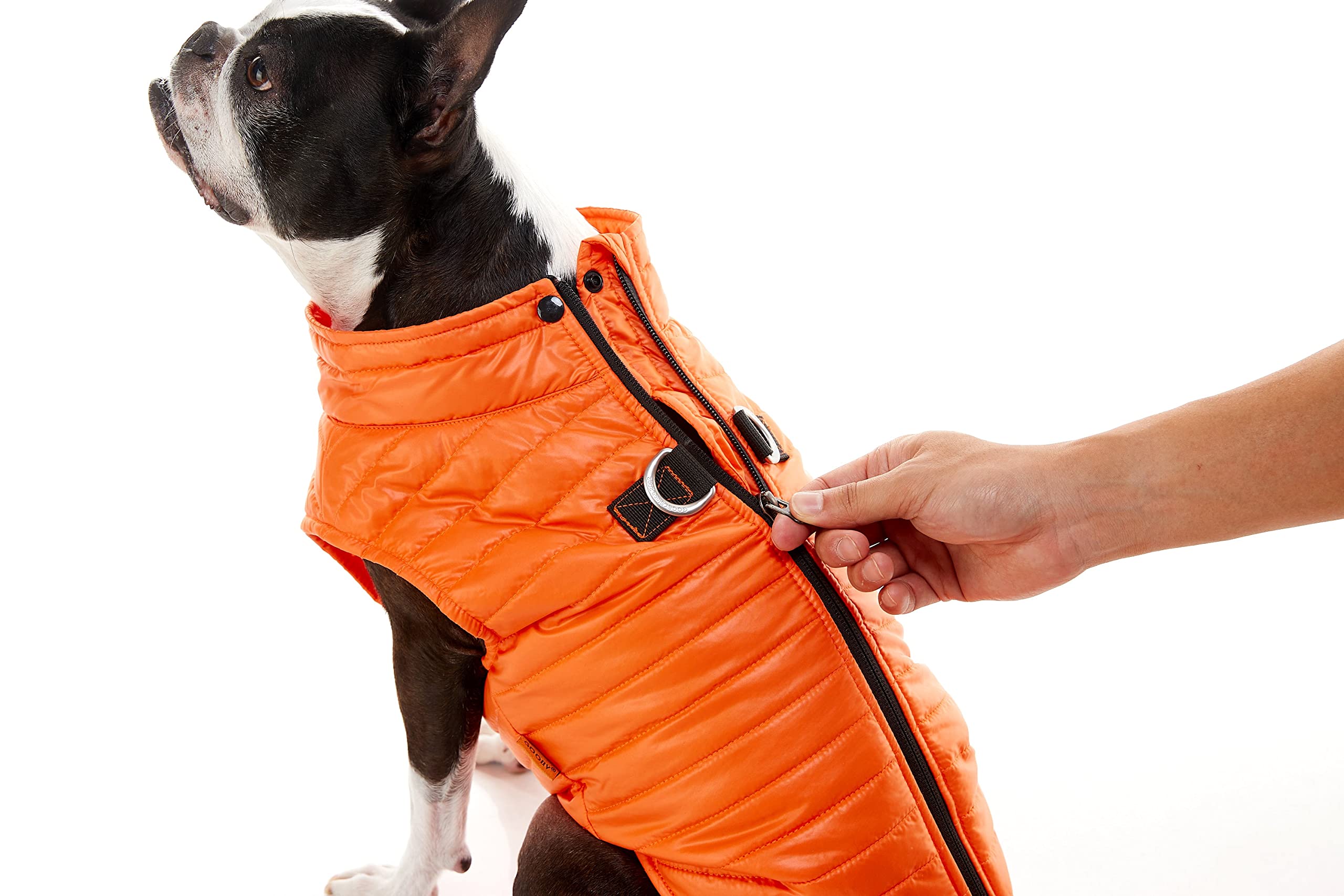Gooby Puffer Vest Dog Jacket - Water Resistant, X-Small (12") - Purple, Model 73010 - Ultra Thin Zip Up Wind Breaker for Small Dogs