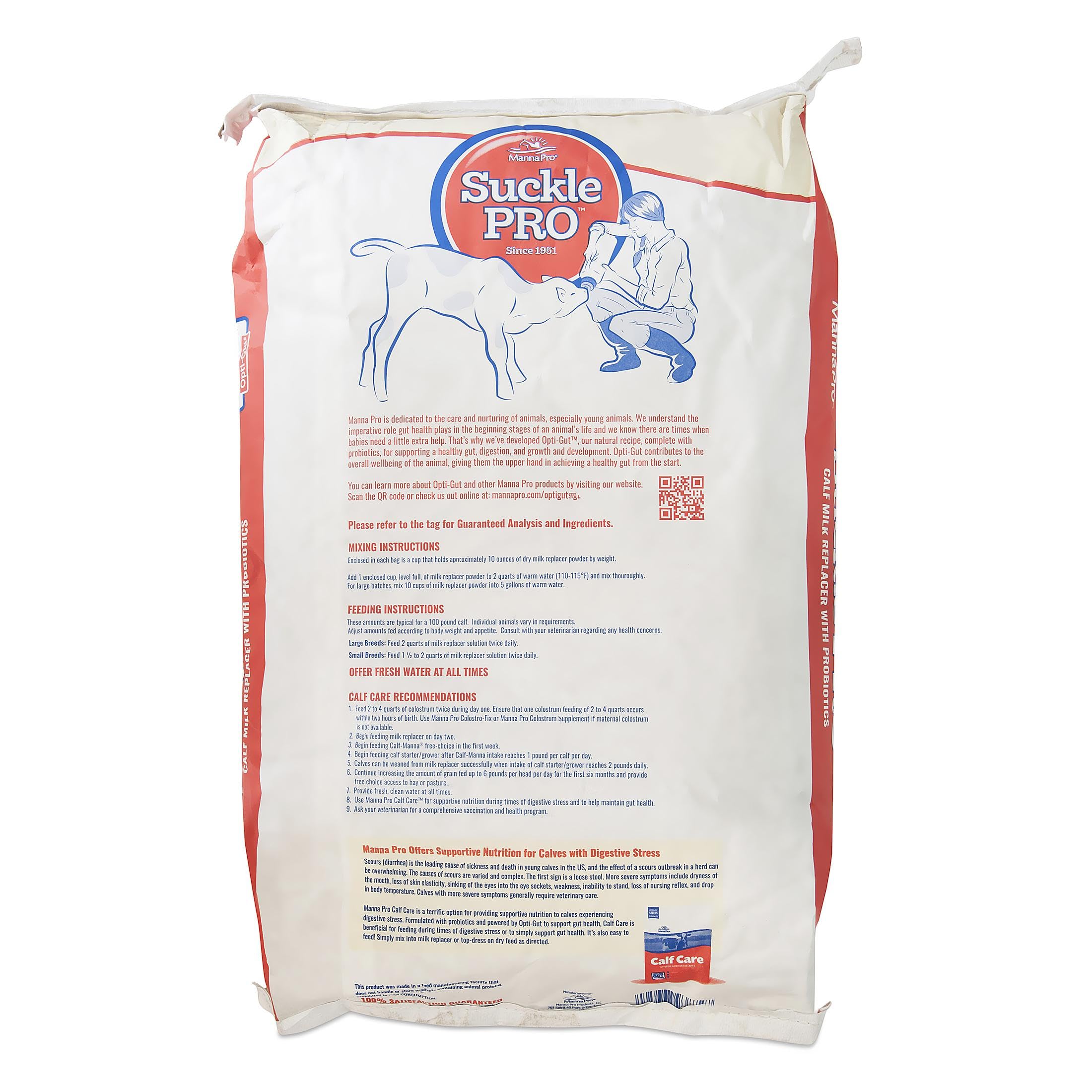 Manna Pro Suckle Pro Calf Milk Replacer - 22% Protein with Probiotics - 40 lb