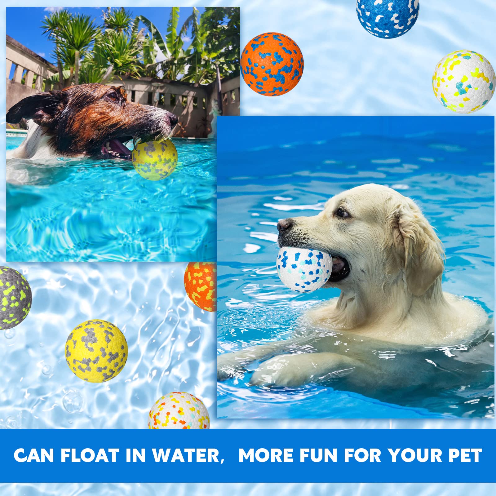 Lenwen 10 Pcs Dog Toy Ball For Aggressive Chewers Interactive Dog Ball For Boredom And Stimulating Bouncy Floating Rubber Toy Fo