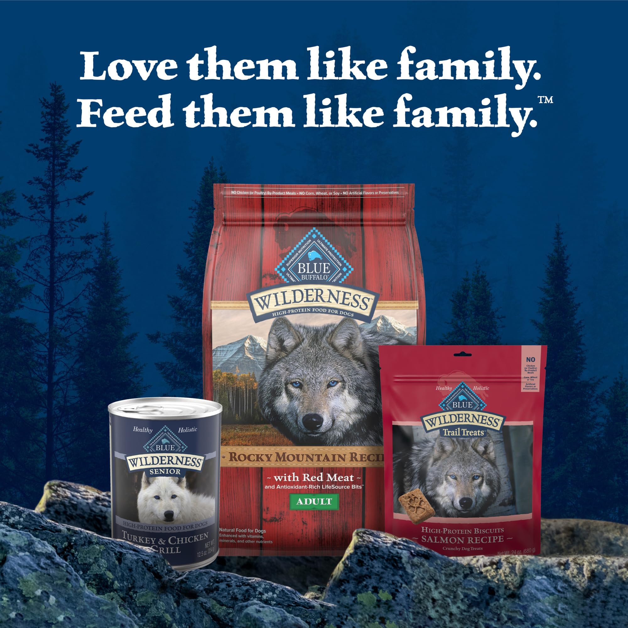 Blue Buffalo Wilderness Natural High Protein Wet Food for Senior Dogs, Turkey & Chicken, 12.5-oz Cans, 12-Count