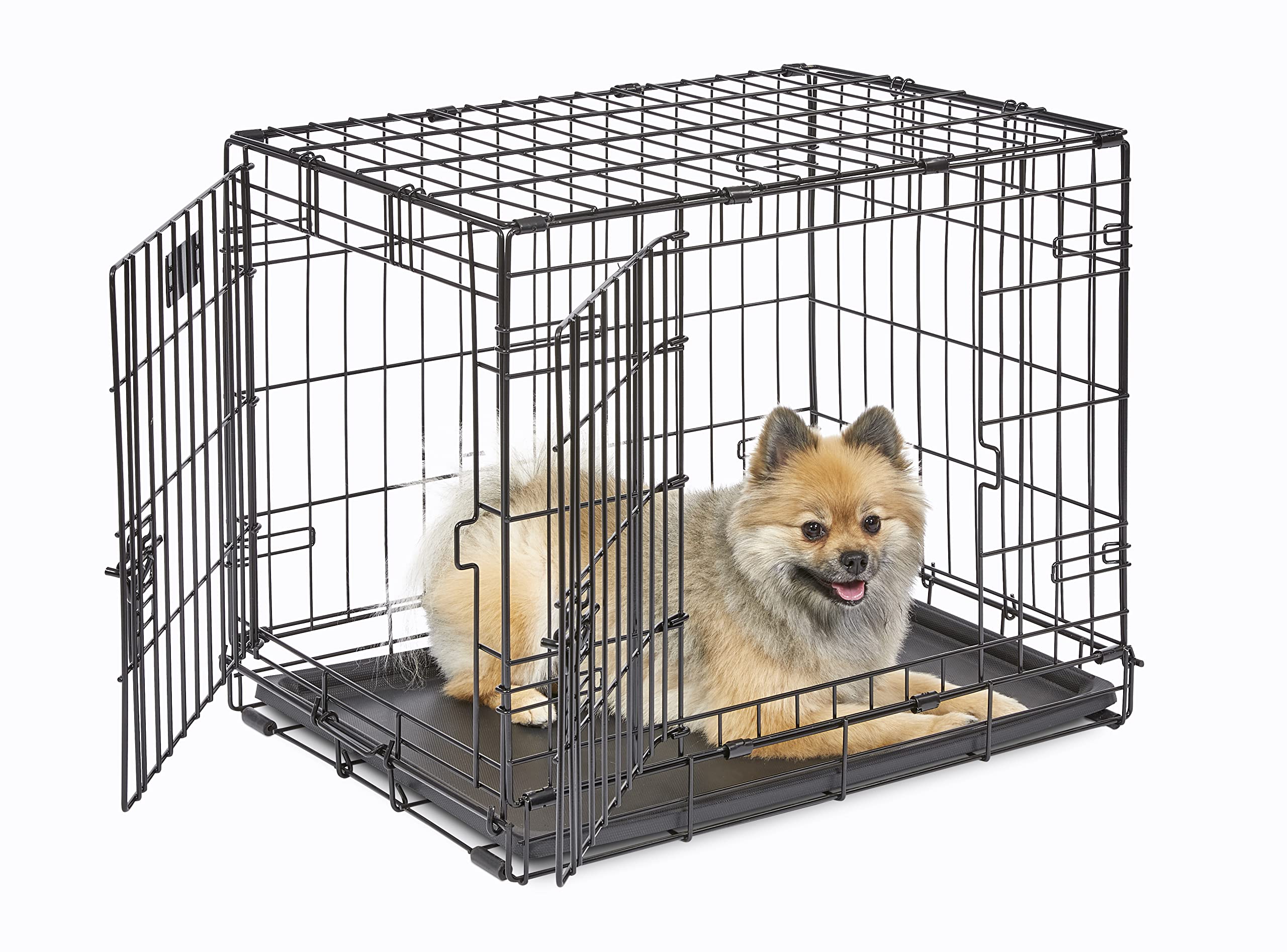 Midwest Homes For Pets Newly Enhanced Double Door Icrate Dog Crate, Includes Leak-Proof Pan, Floor Protecting Feet, Divider Panel & New Patented Features