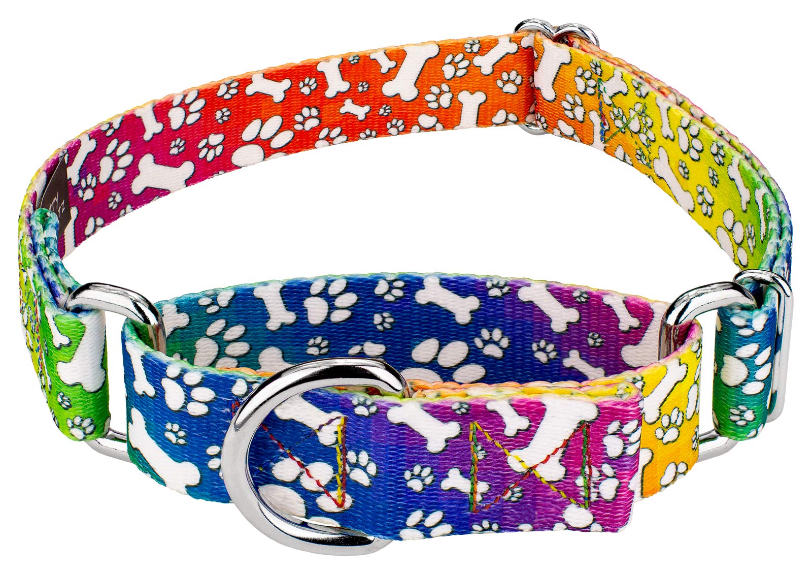 Country Brook Petz - Trippy Doggo Martingale Dog Collar - Groovy Collection Featuring Far Out Designs (1 Inch, Medium)