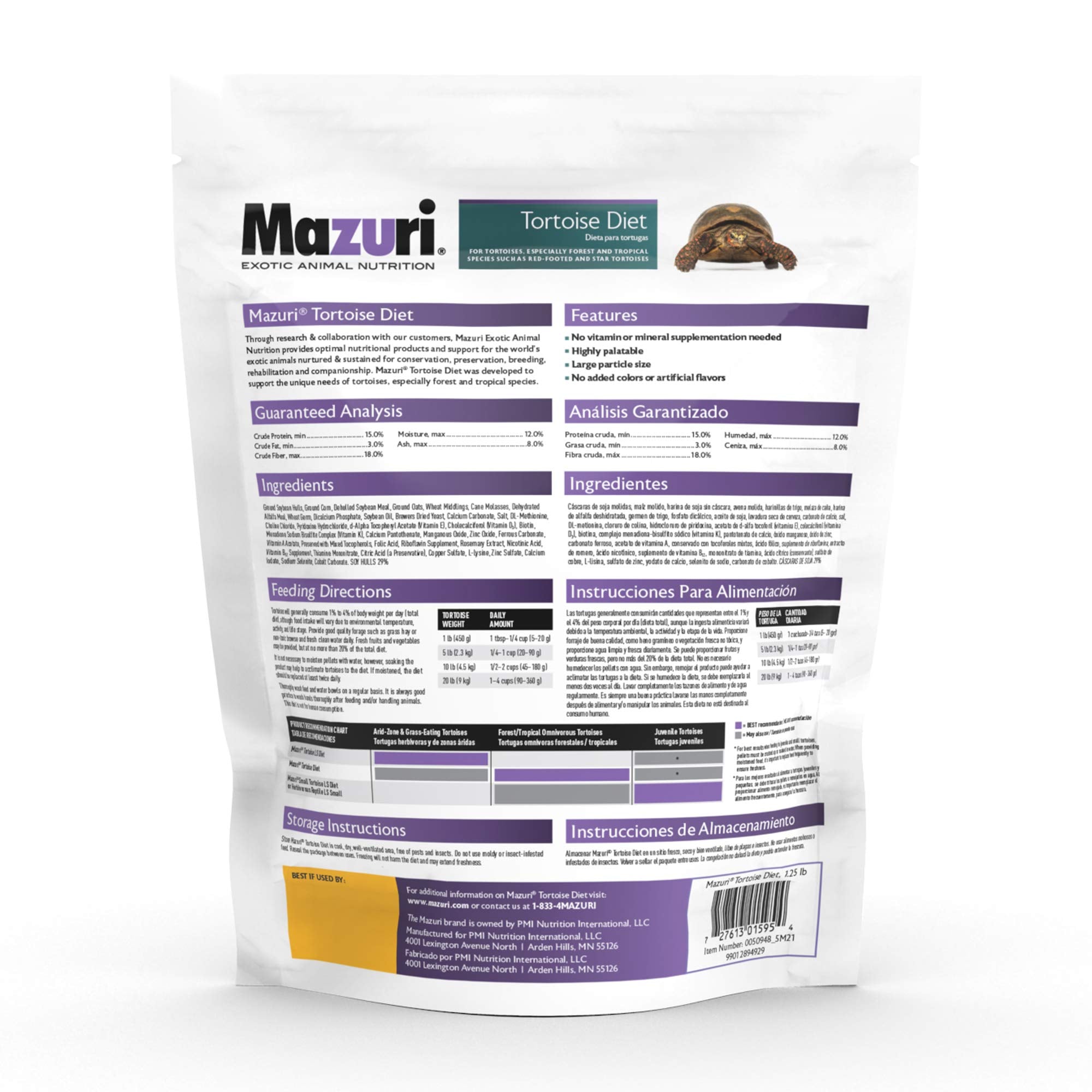 Mazuri  Tortoise Diet  1.25 Pound (1.25 LB) Bag