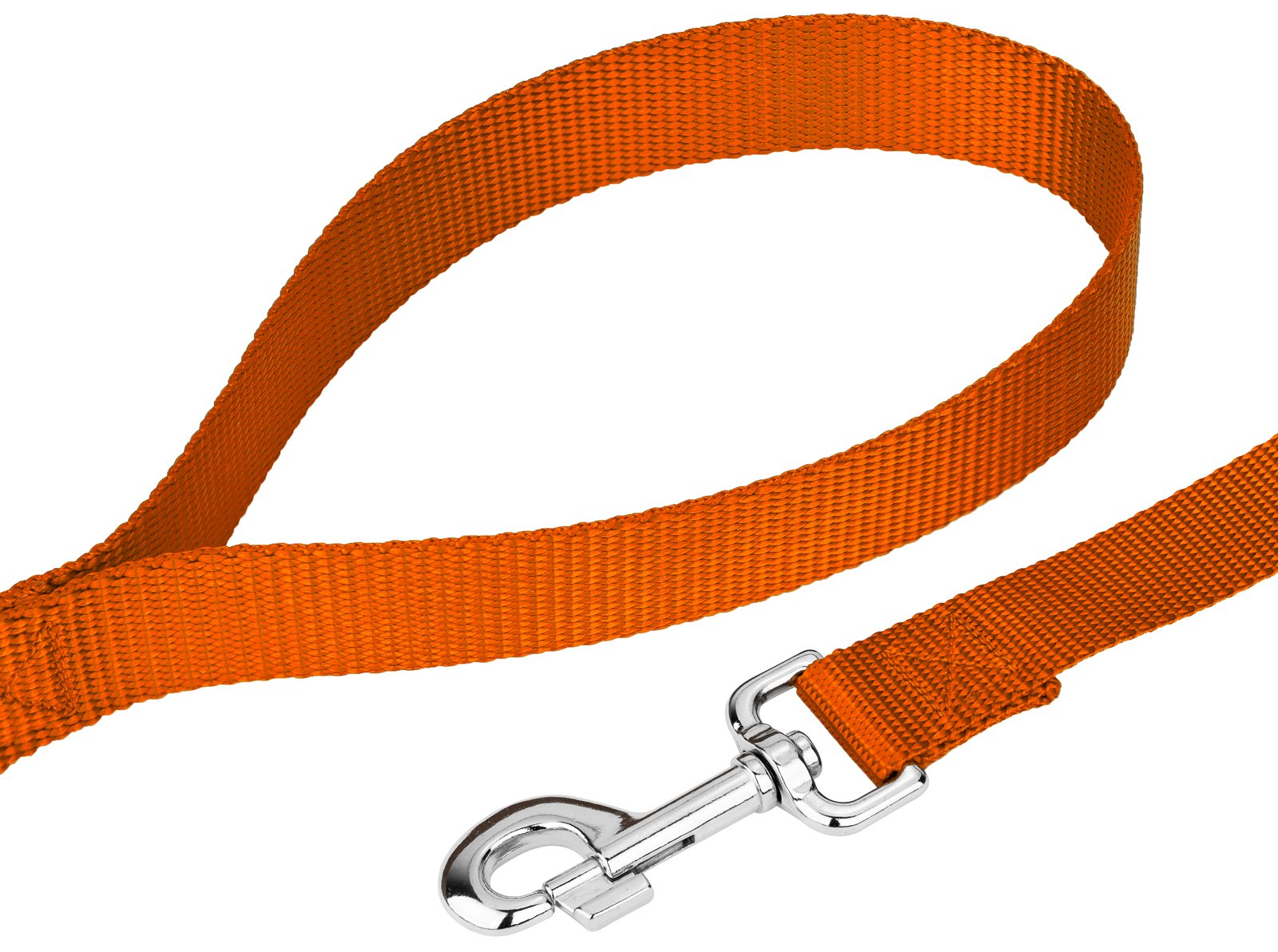 Country Brook Petz - 1 Inch Solid Color Nylon Dog Leash - Durable Clip - Soft Handle (1 Inch Wide, 4 Foot, Orange)