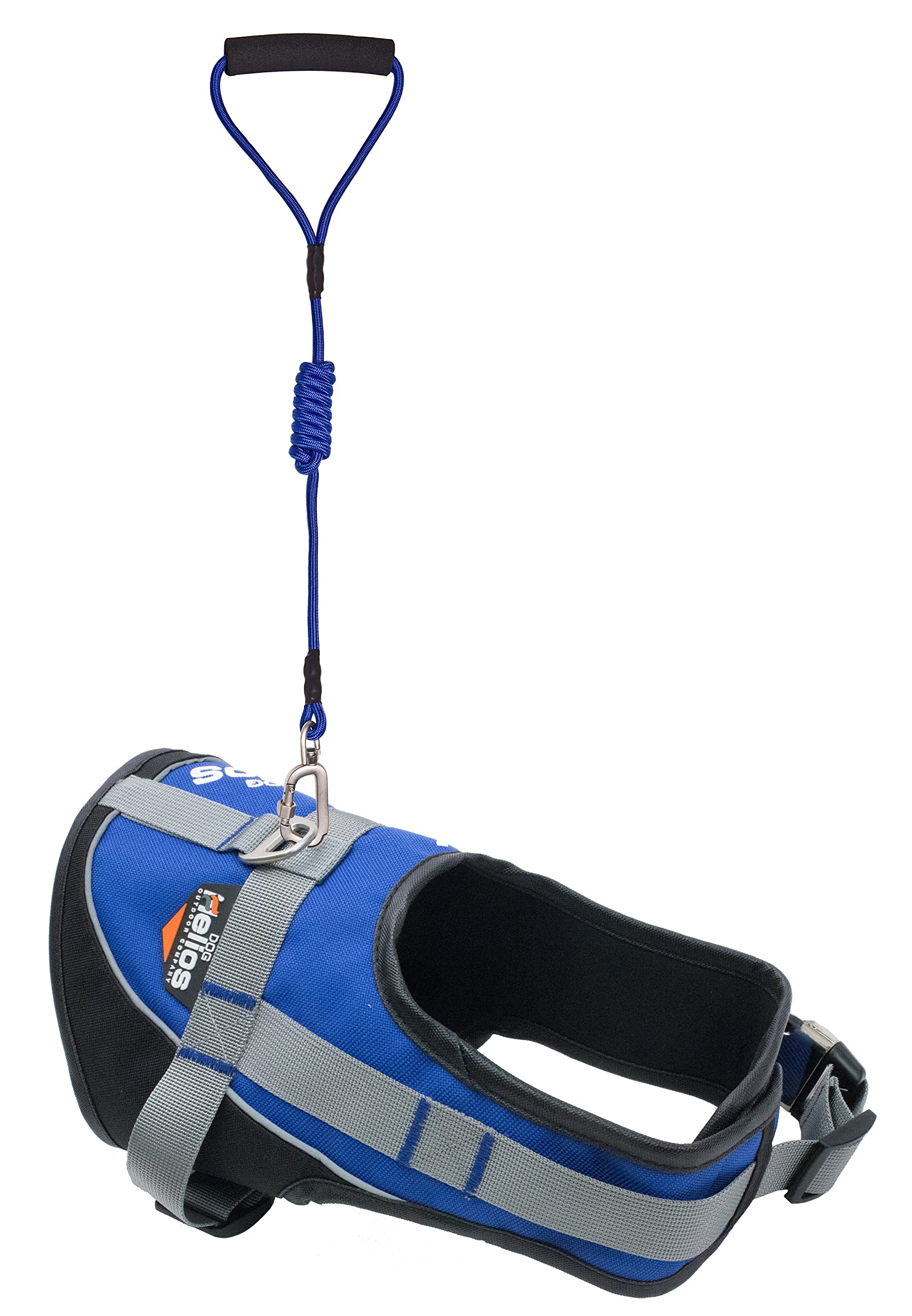 Helios Bark-Mudder Easy Tension 3M Reflective Endurance 2-in-1 Adjustable Dog Leash and Harness, Medium, Blue