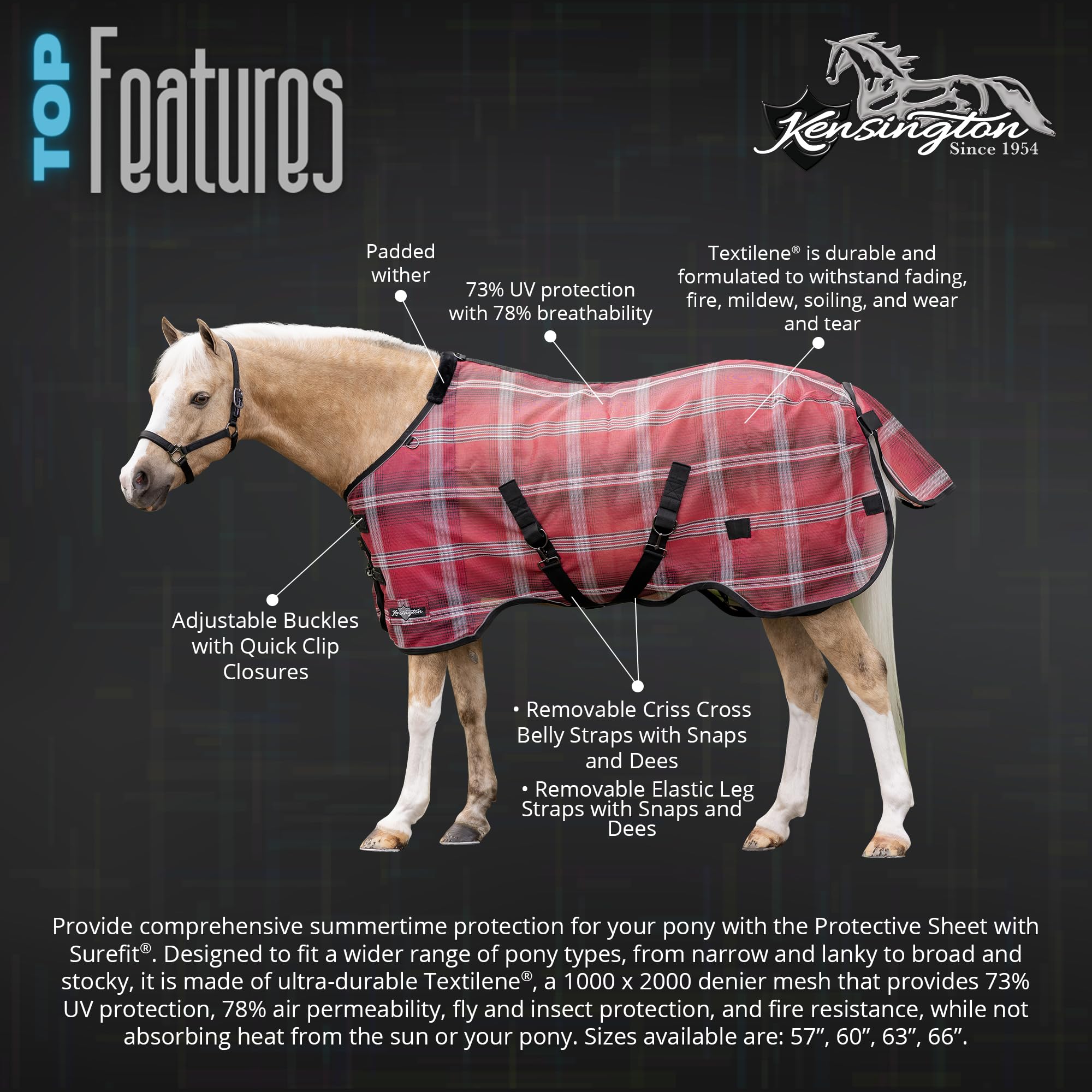 Surefit - Textileneprotective Sheet (Pony) Design For An Ideal Fit Size: 57'' Color: 500 - Desert Sand