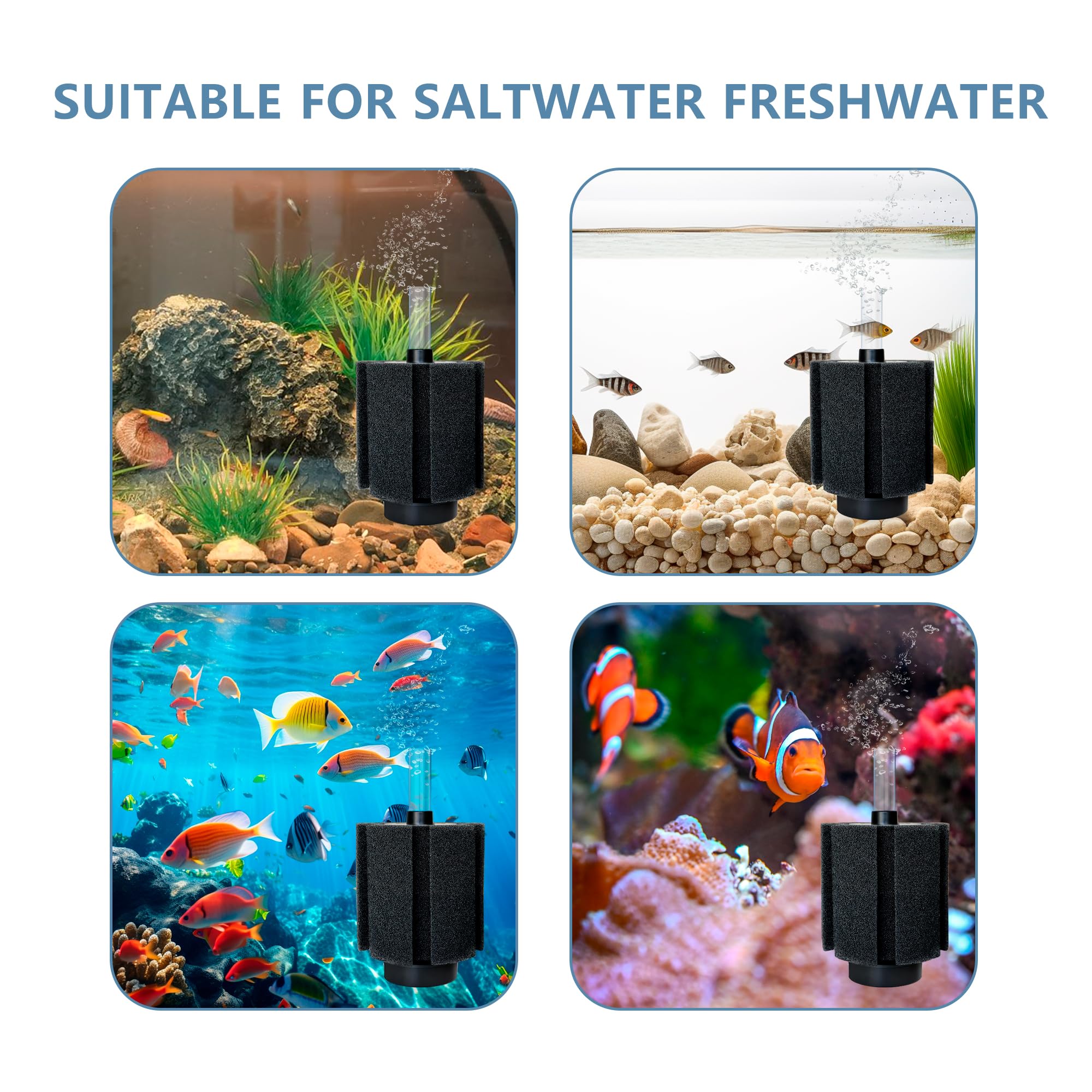 Dvhey Aquarium Large Sponge Filter 80-90 Gal With Air Stone And Bio Ceramic Media, Quiet Sponge Filter For Fry, Betta, Shrimp Aq