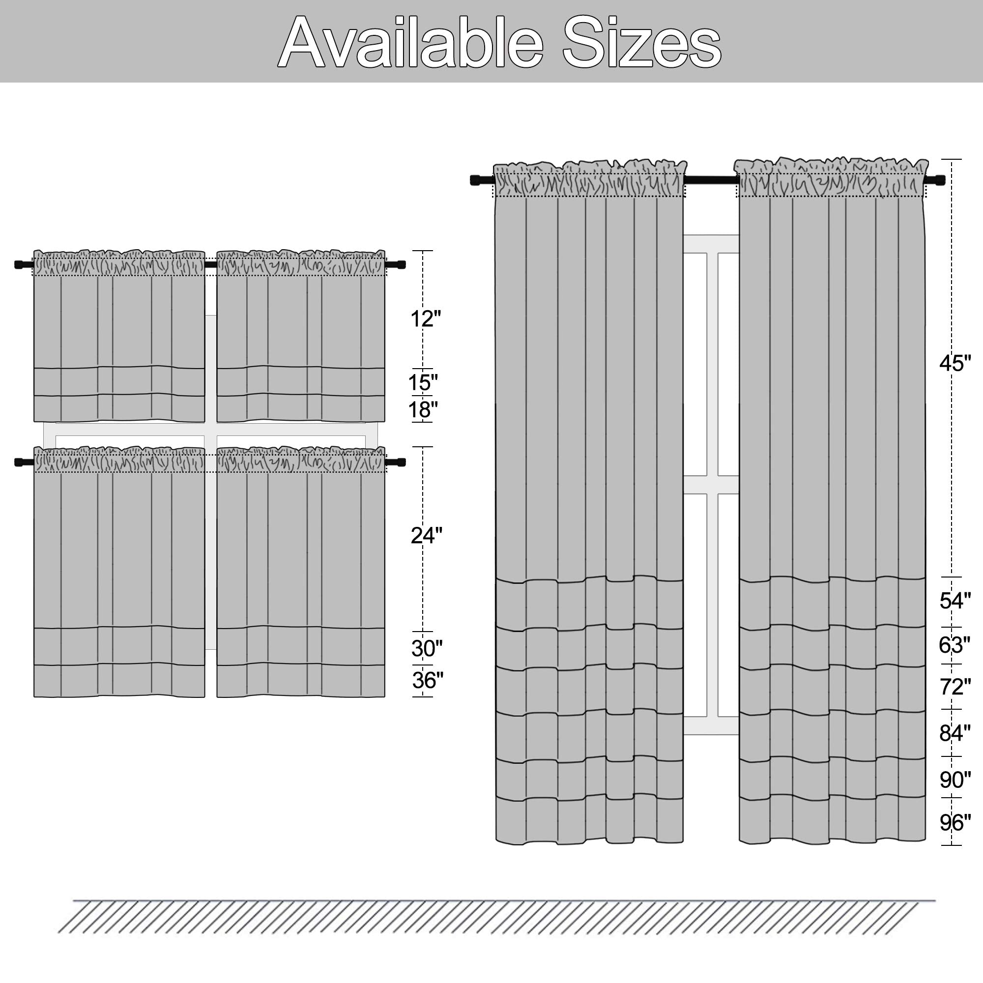 Donren Turquoise Kitchen Blackout Curtain Tiers - Small Curtains For Loft With Rod Pocket(42 X 30 Inches Long,2 Panels)