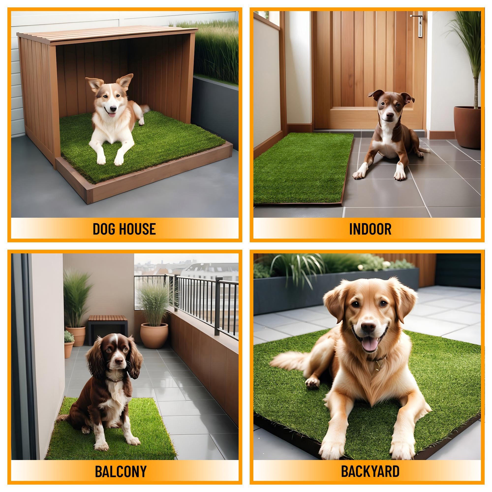 Ottomanson Artificial Grass Puppy Potty Training Pad, 2'7'' X 4' Reusable Pee Pad For Small Pets And Dogs
