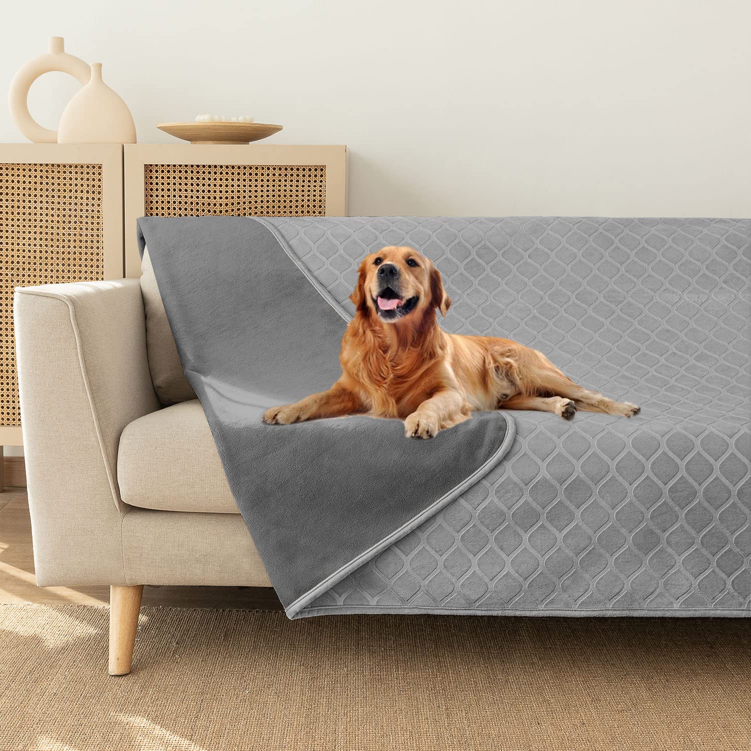 Fuguitex Waterproof Dog Blanket Bed Cover Dog Crystal Velvet Moroccan Fuzzy Cozy Plush Pet Blanket Throw Blanket For Couch Sofa