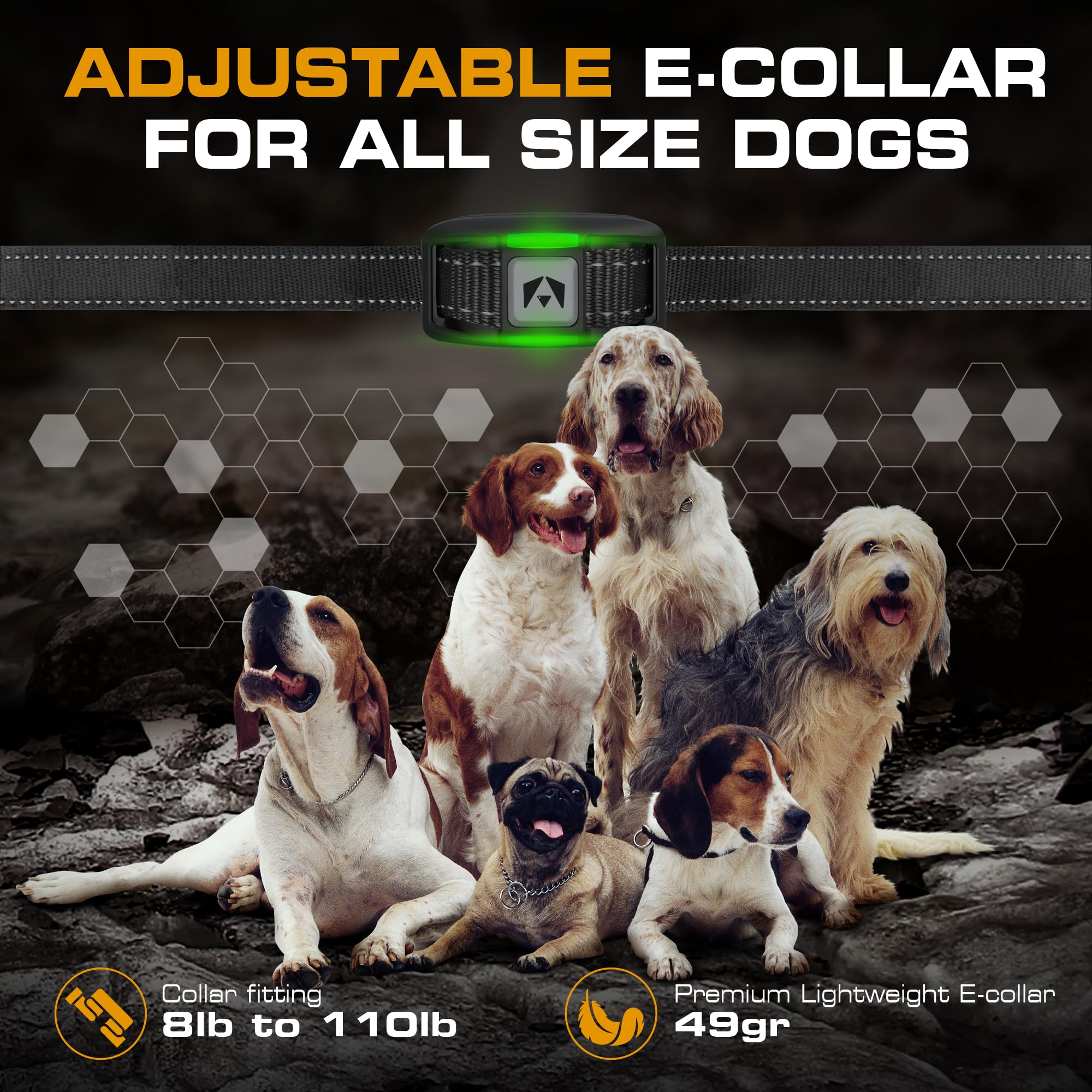 Invirox Dog Training Collar [2025 Edition] 123 Levels Dog Training Collar With Remote 1100Yd Range E Collar For Dogs Training 100% Waterproof Rechargeable, Manual Bark Collar For Large Dog