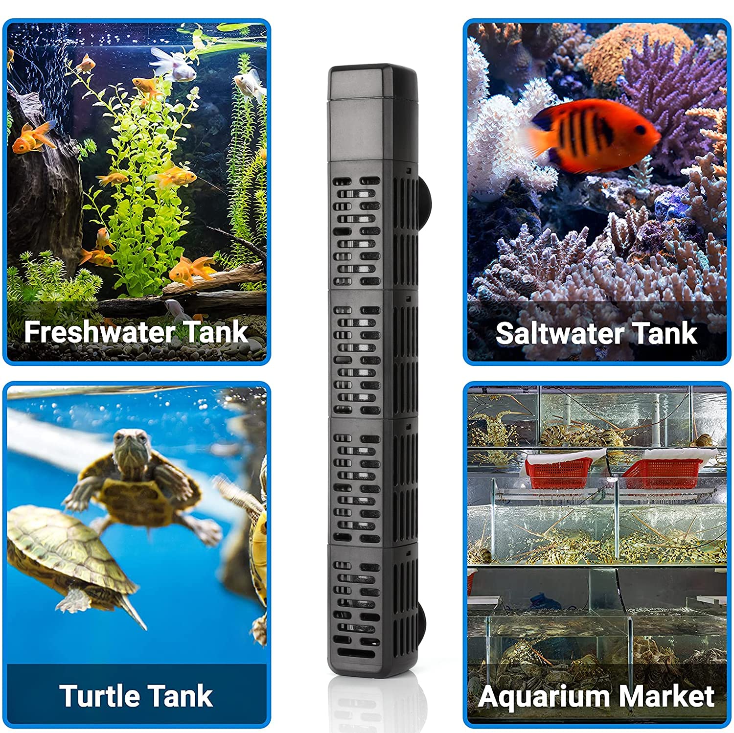Hitauing Aquarium Heater, 50W/100W/200W/300W/500W Submersible Fish Tank Heater With Over-Temperature Protection And Automatic Po