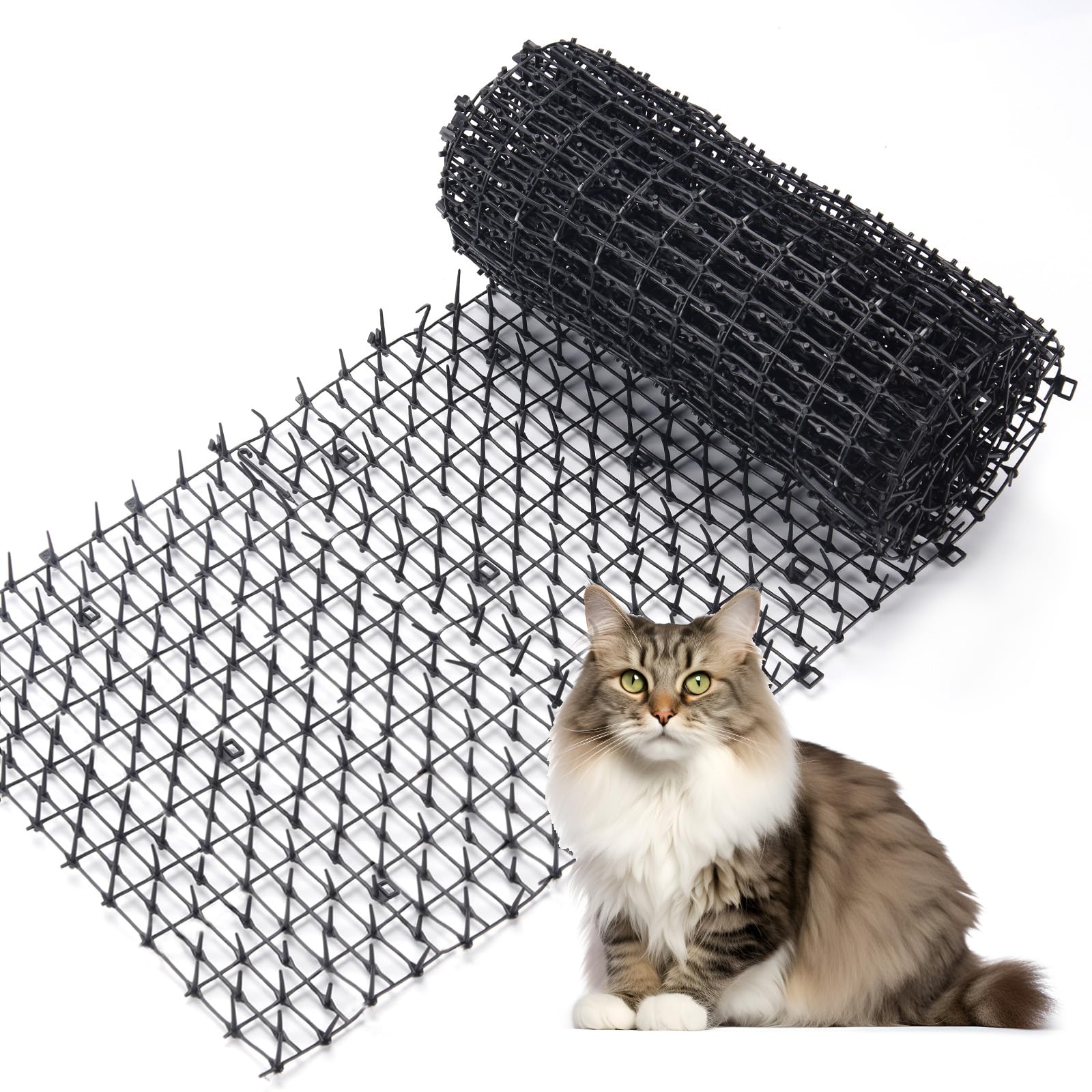Oceanpax 6.5Ft Cat Scat Mat With Spikes, Prickle Strips Network Digging Stopper Outdoor Spike Deterrent Mat, 78 Inch X 11 Inch