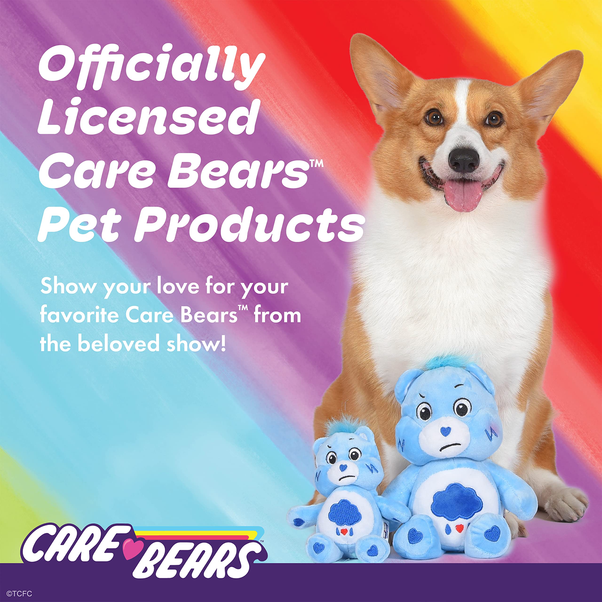 Care Bear for Pets Plush Squeaky Toy - Grumpy Bear, 9 Inch, Blue, Model FF19789, Perfect for Dogs, Crinkle Ears and Squeaker Inside