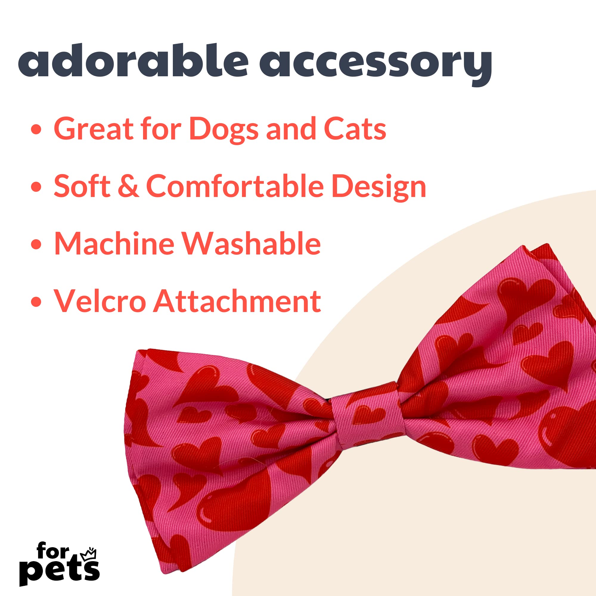 Huxley & Kent Bow Tie For Pets - My Puppy Love (Small) - Valentine'S Day Bow Tie Collar Attachment - Fun Bow Ties For Dogs & Cat