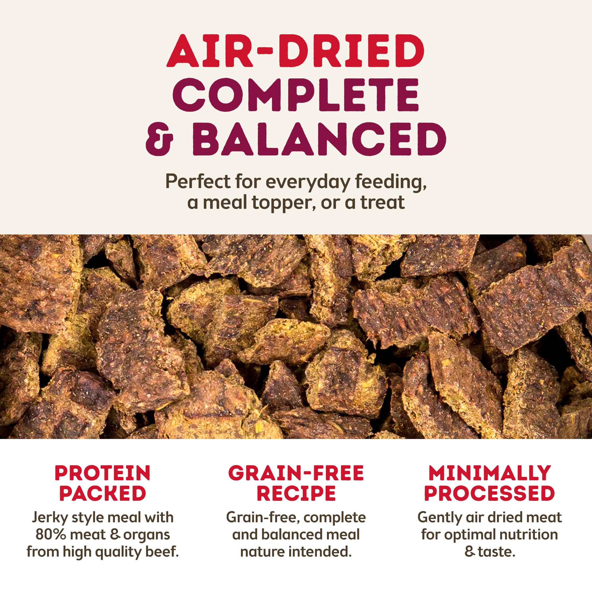 Only Natural Pet MaxMeat Holistic Air Dried Dry Dog Food - All Natural, High Protein, Grain Free - Made with Real Meat - Beef wi