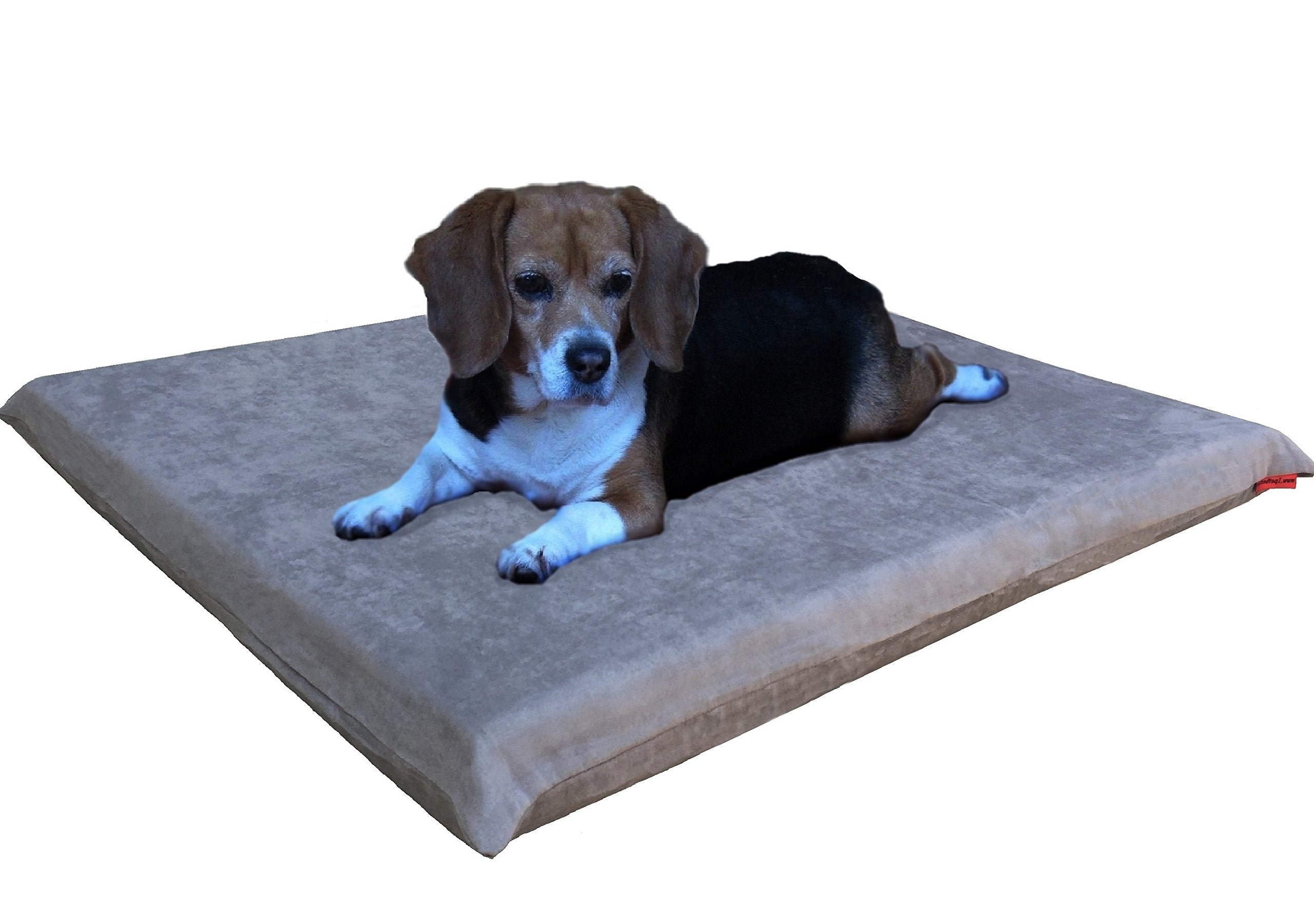 Dogbed4Less Gel Cooling Memory Foam Dog Bed For Medium Large Pet With Waterproof Internal Cover, Microsuede Grey 34X27X3 Inches